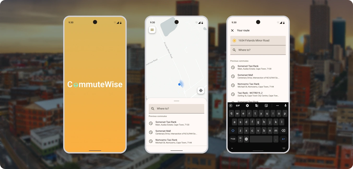 Taxi Booking UI Screens