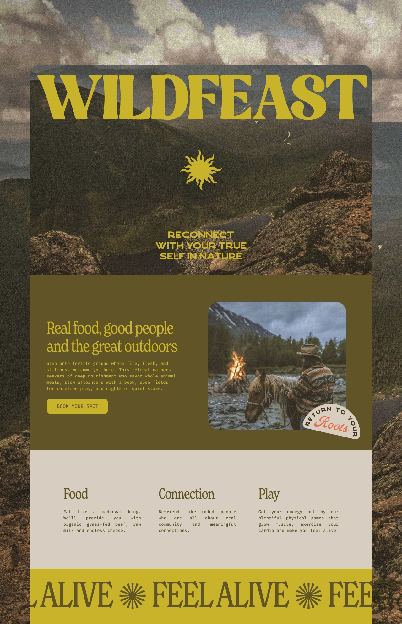 Bold and captivating website that positions the brand as confident and grounded