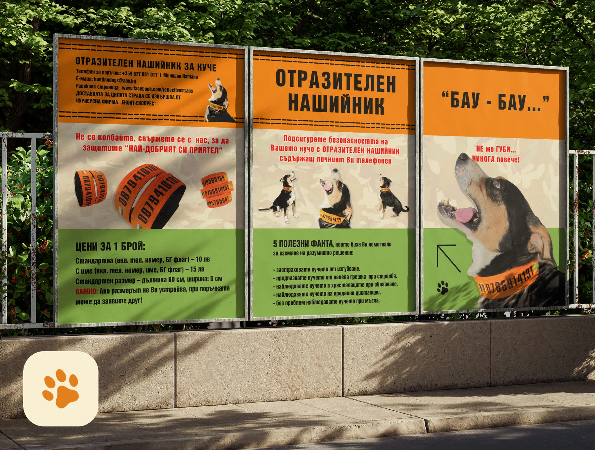 Outdoor advertising in park and shooting areas