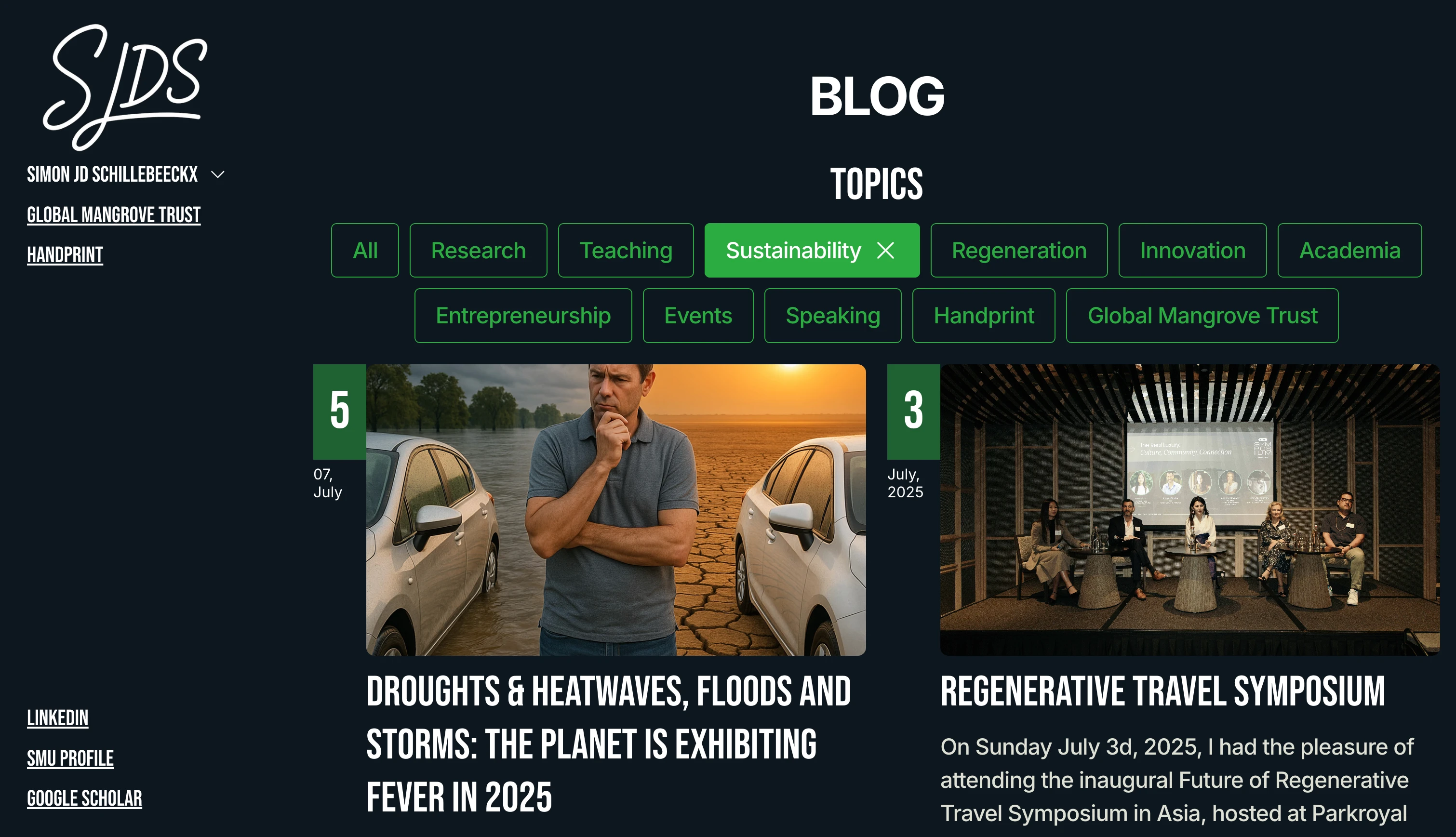 Blog page with custom filtering, all managed through a single CMS