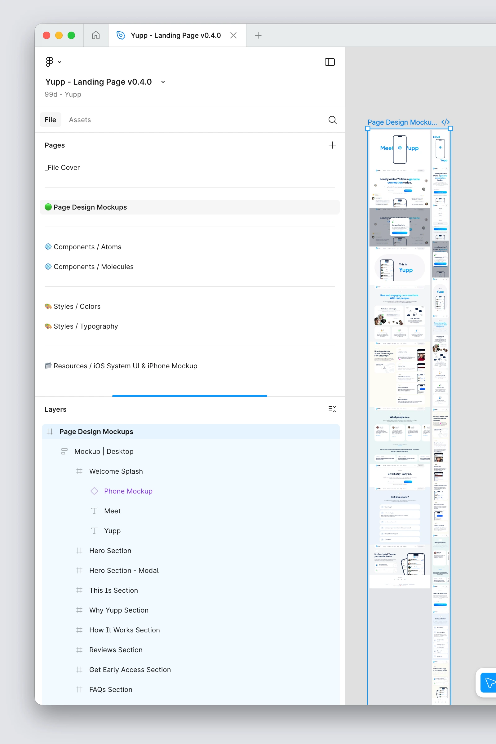 Figma file, ready for developer handoff