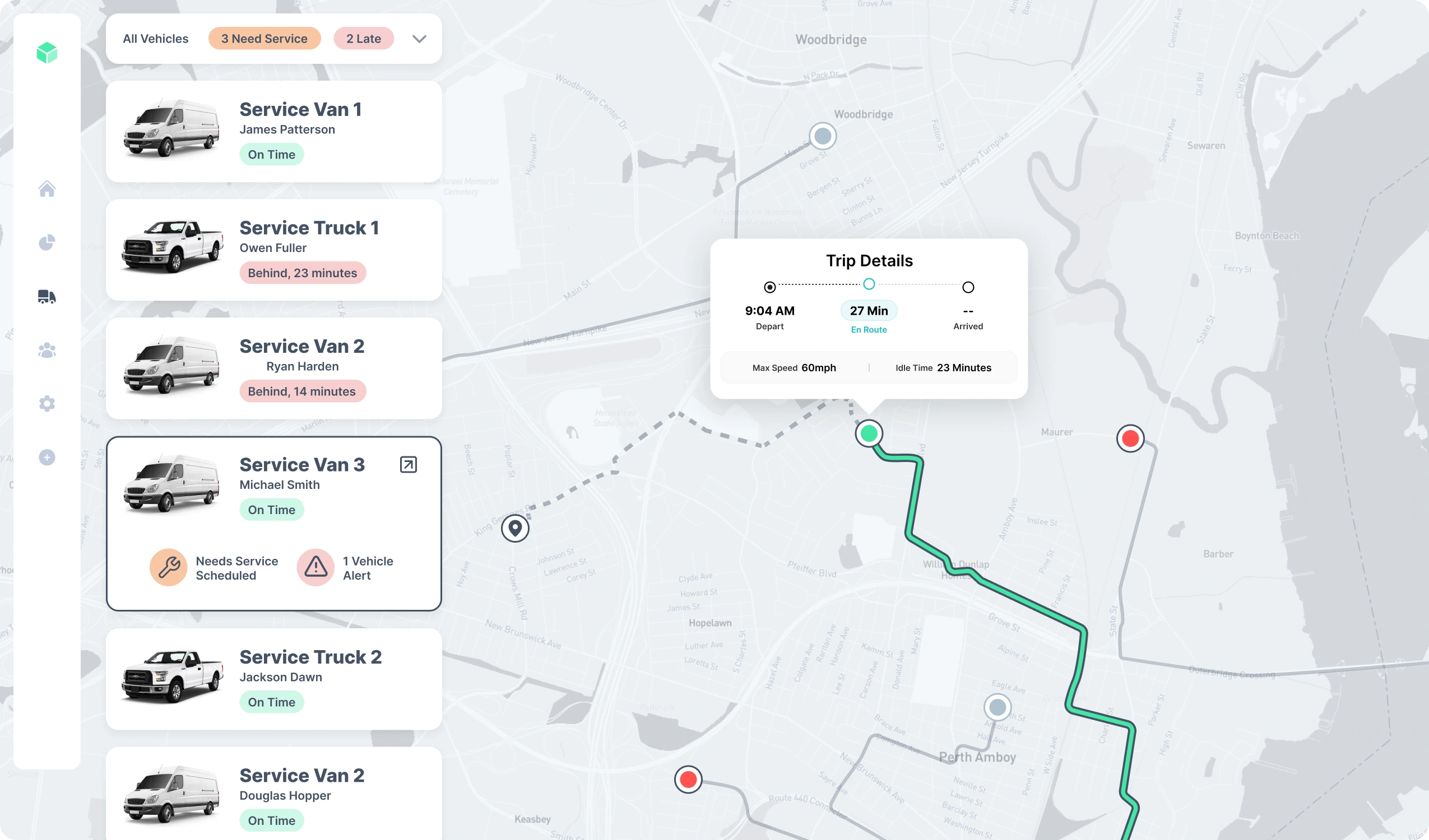 Fleet Location Dashboard View
