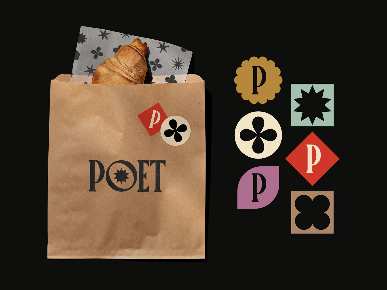 Takeaway packaging for treats and baked goods with a fun set of stickers to seal them for freshness