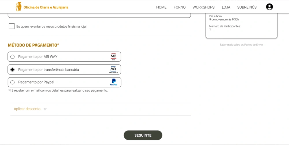 Informação mais percetível e logo dos métodos de pagamento;