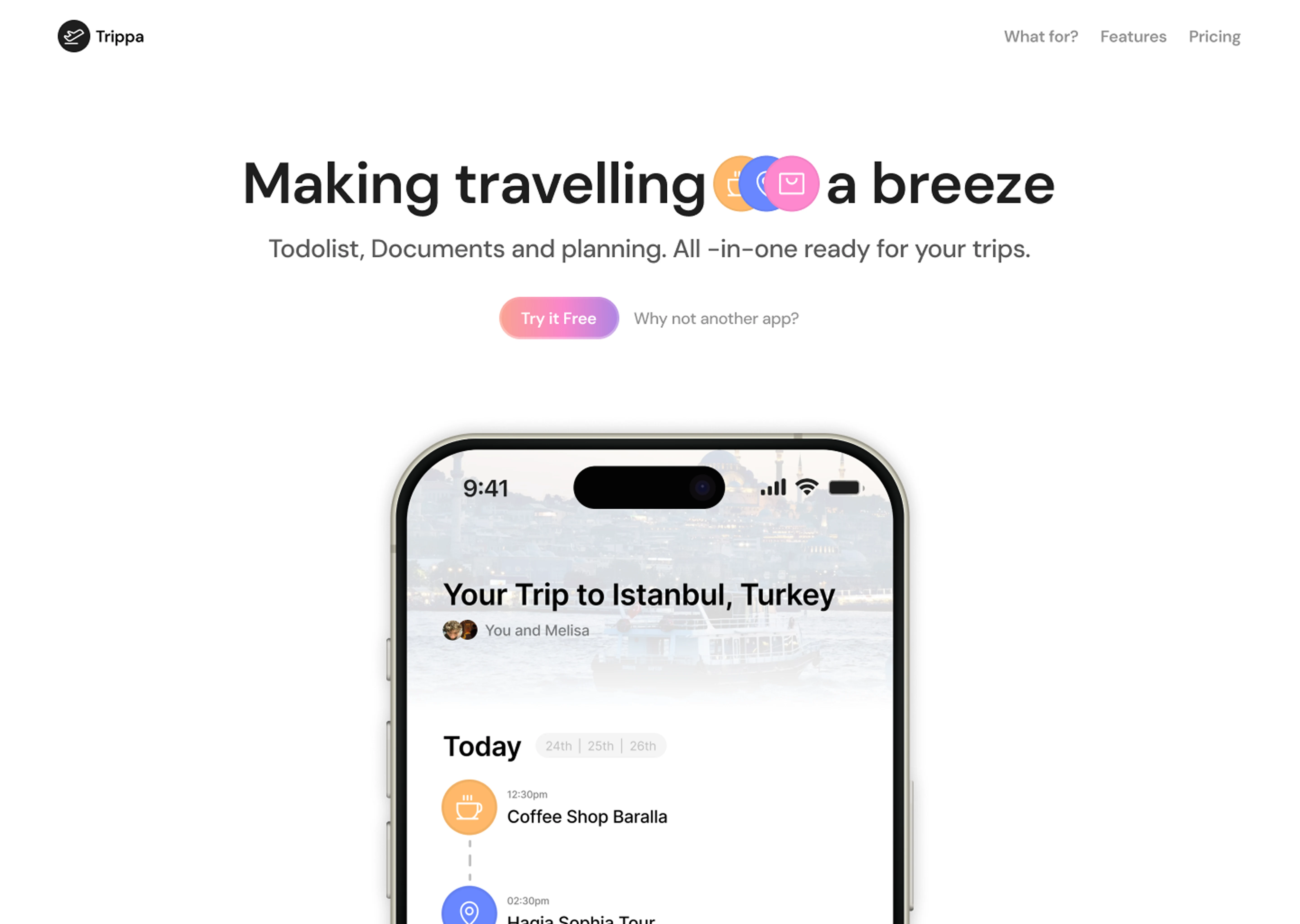 first landing page concept