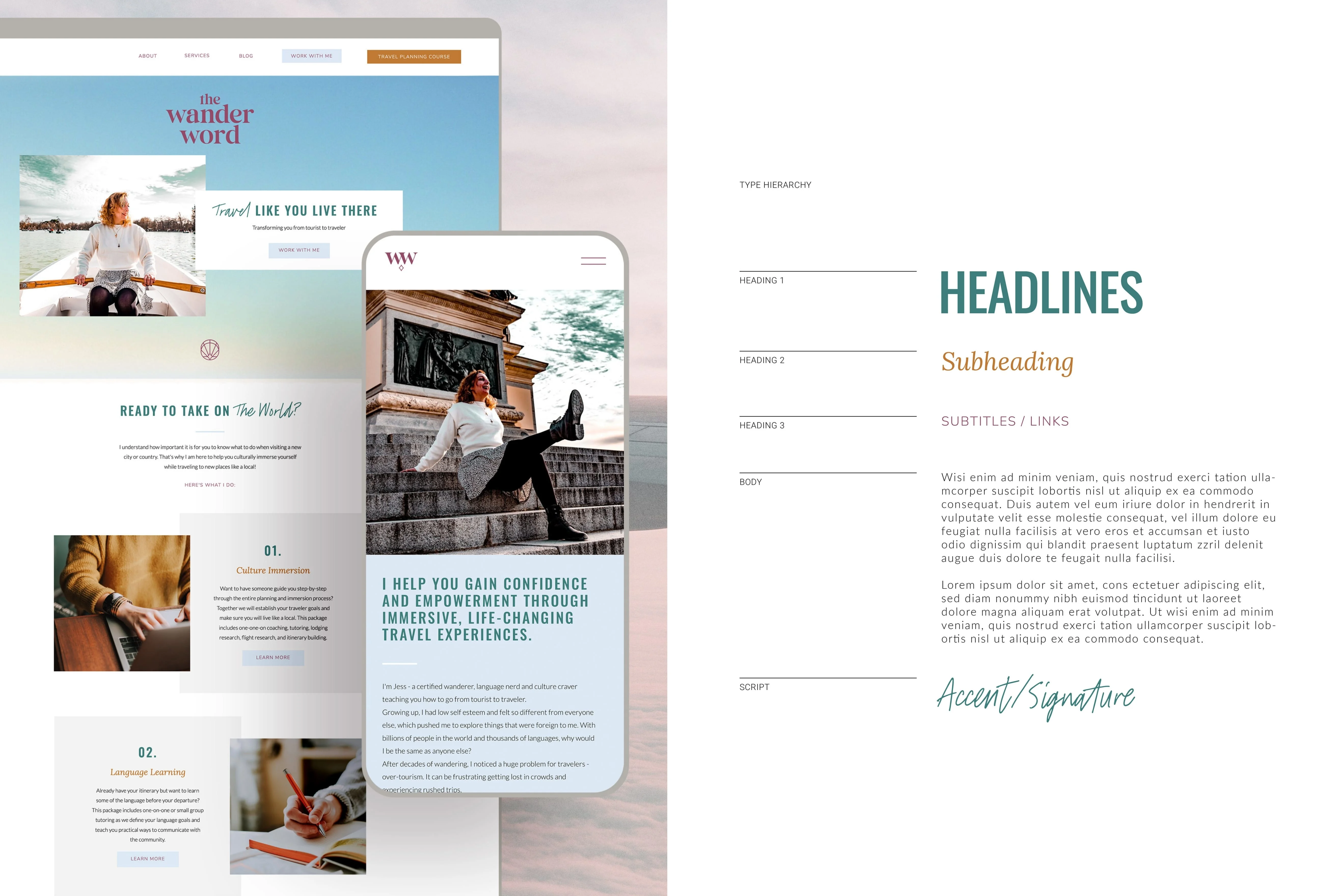 The Wander Word's Website and Font Suite