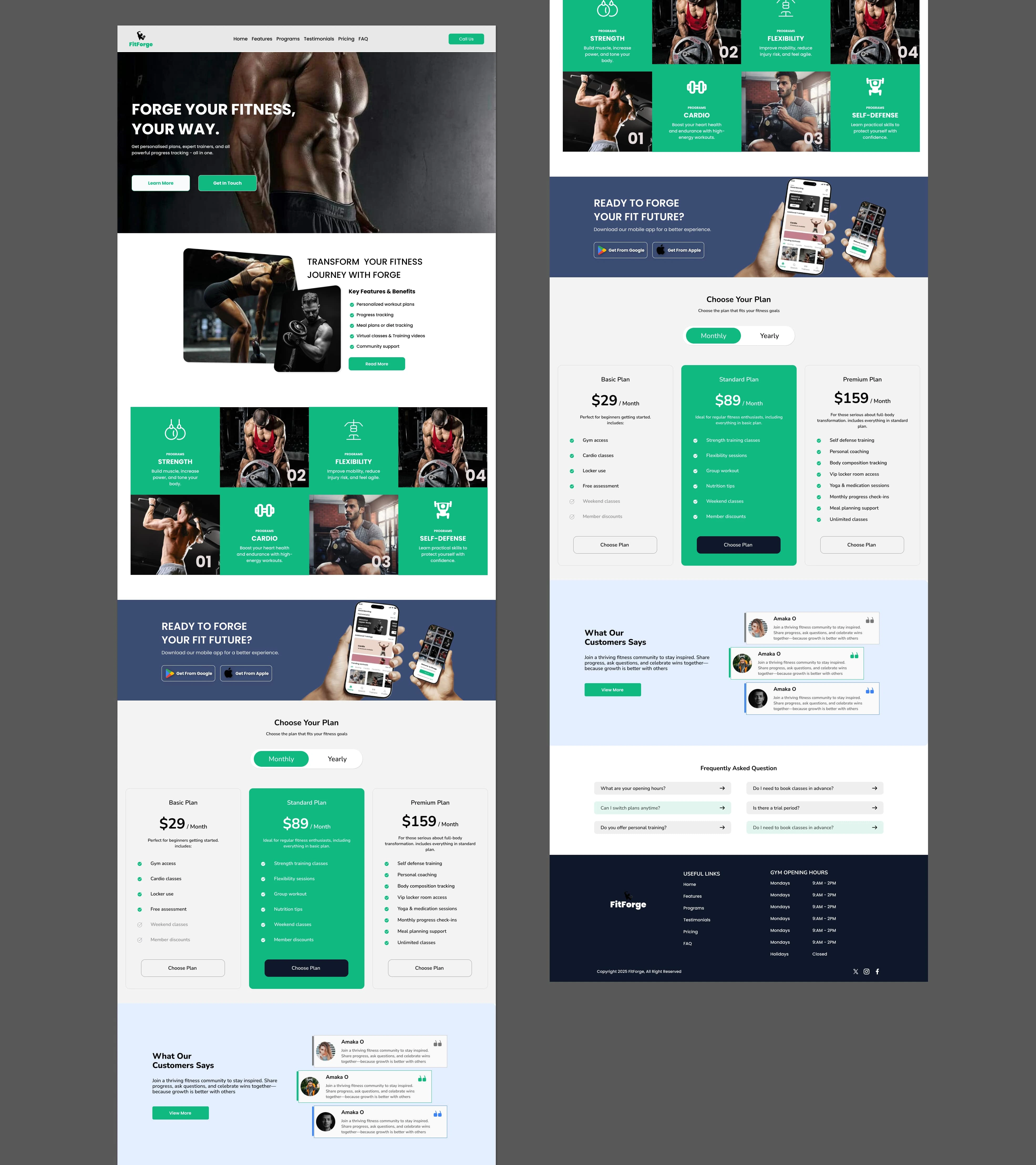 FitForge Landing Page.