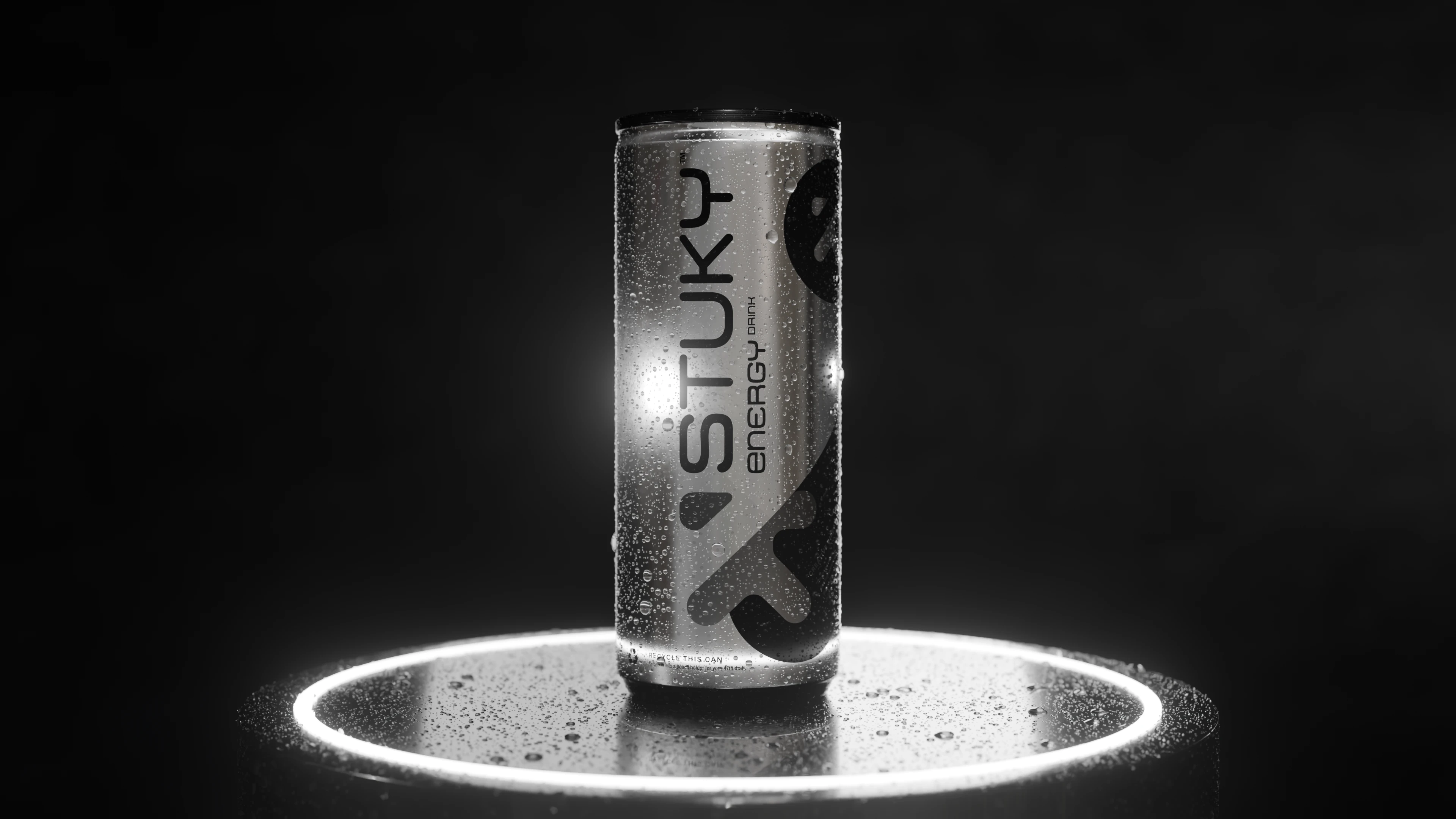 Stukt 3D Render Preview | Energy Drink | Silver Black
