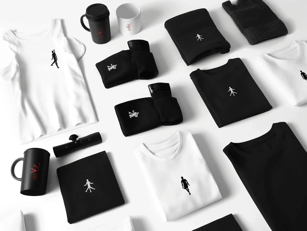 minimalist sports merchandise display