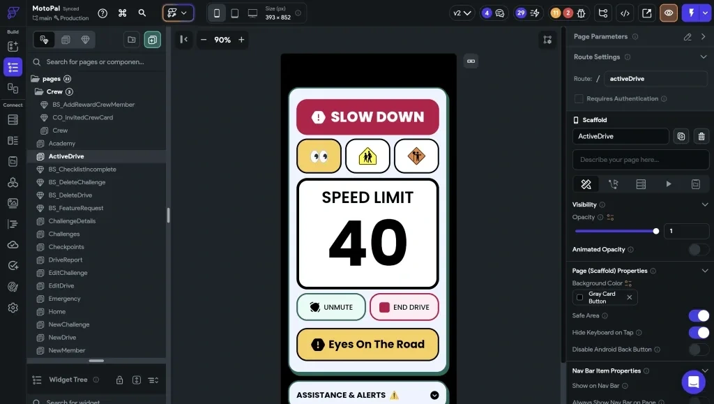 MotoPal being developed by InfiniteUp in FlutterFlow