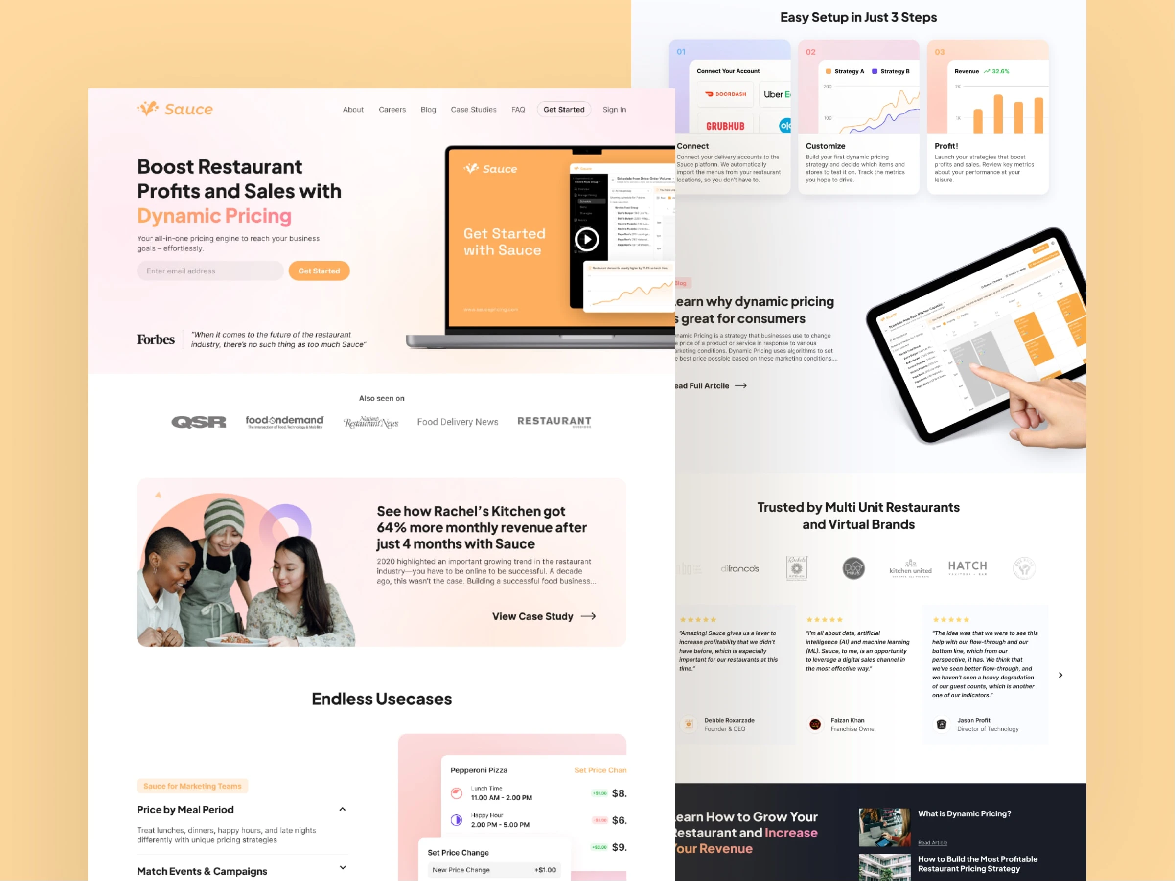 Sauce Landing Page Design