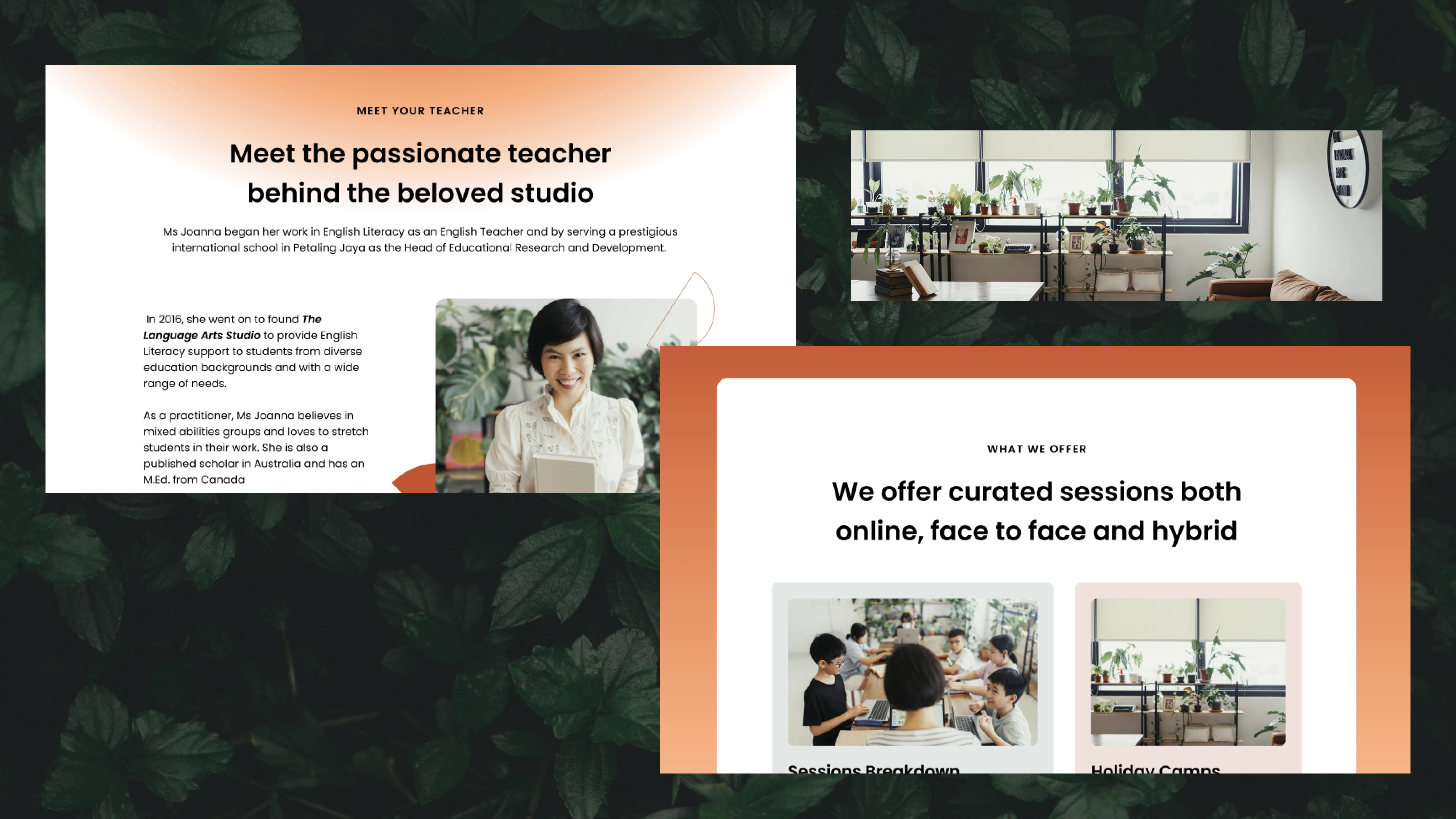 More snapshots of the site. Best part of it was having the real studio photos added into which elevated the site most.