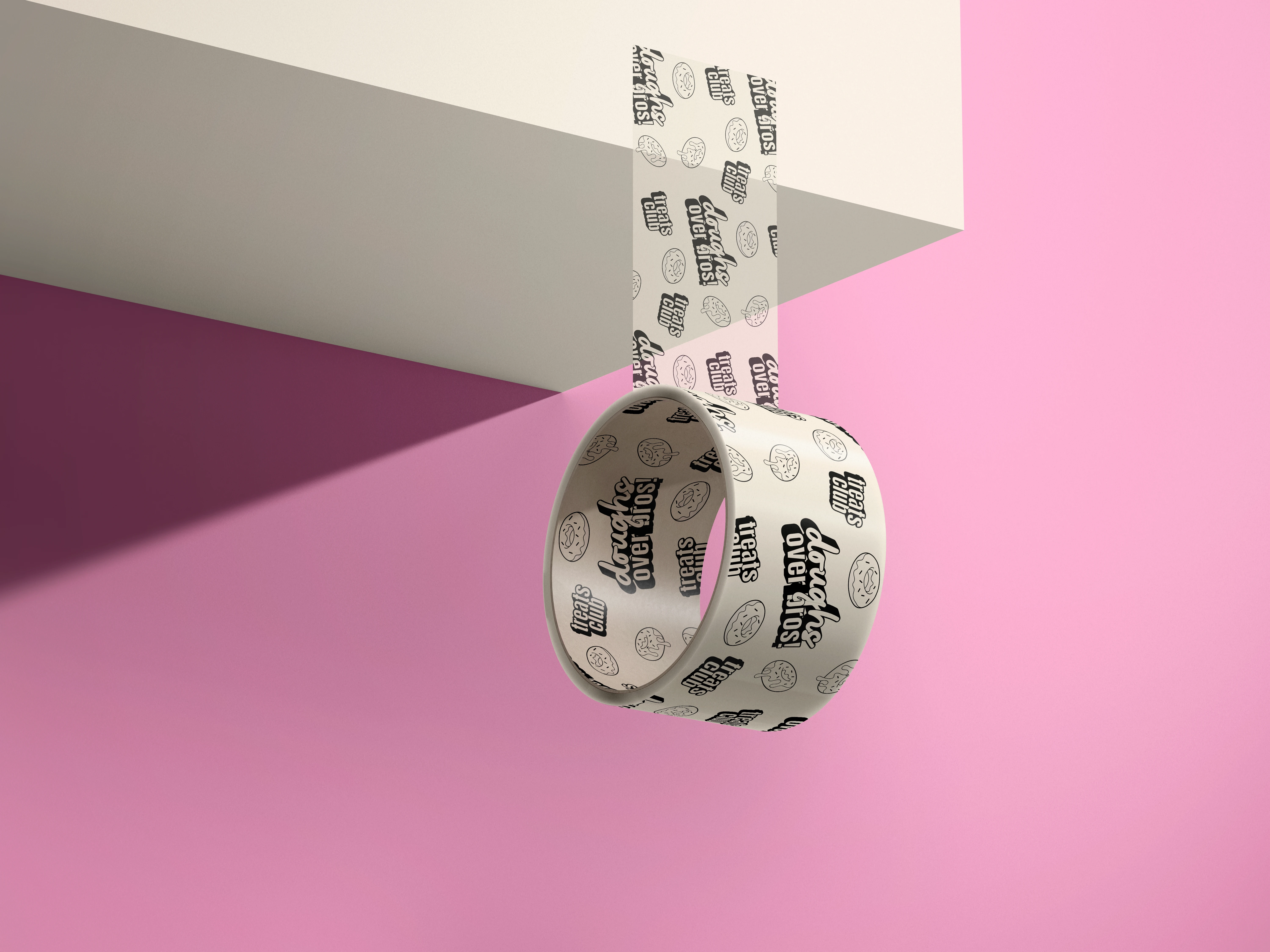 Brand pattern shown on tape mock-up