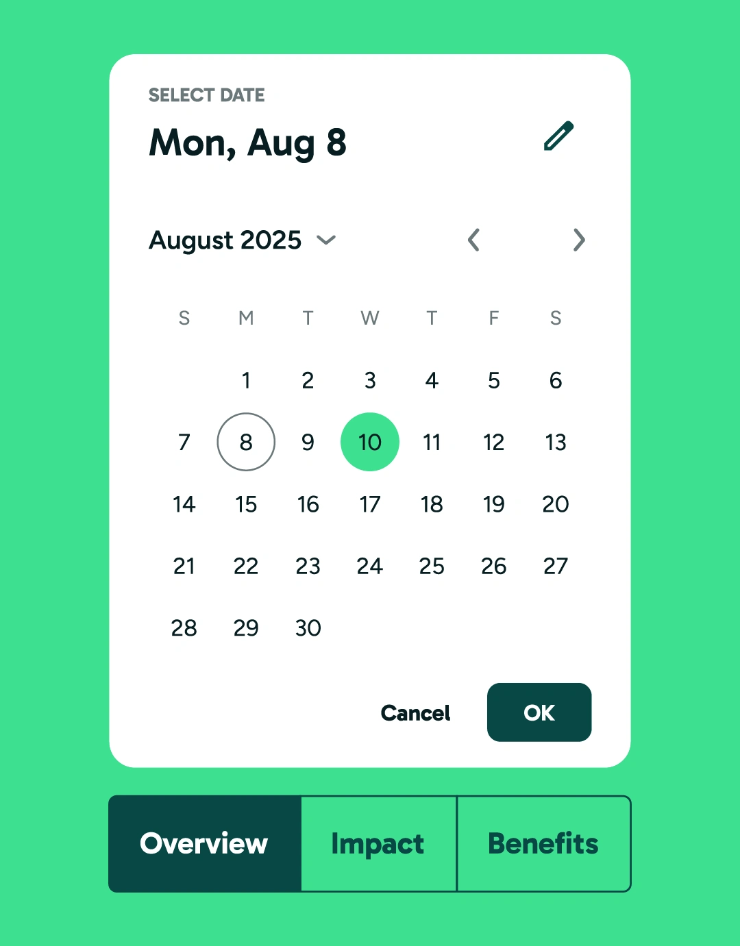 Greenguru date picker