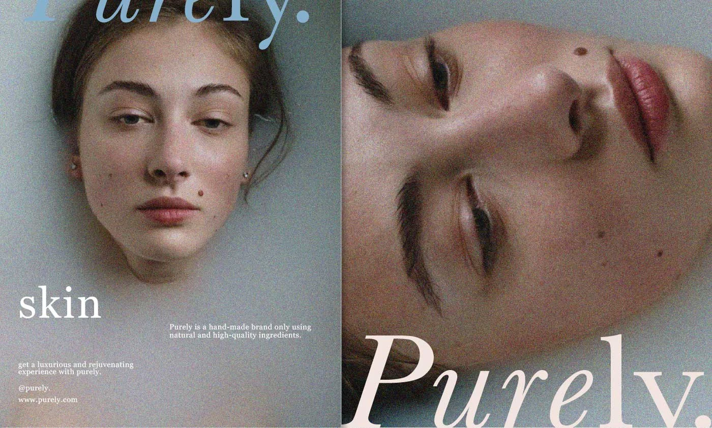 The soap brand poster showcases a collection of vintage-inspired photographs that evoke a sense of comfort and relaxation