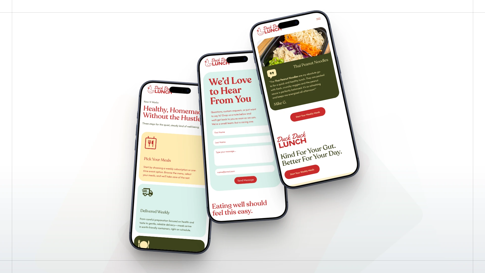 Mobile-responsive Framer website for DuckDuckLunch - SEO-optimized landing page with fast load times and intuitive UX
