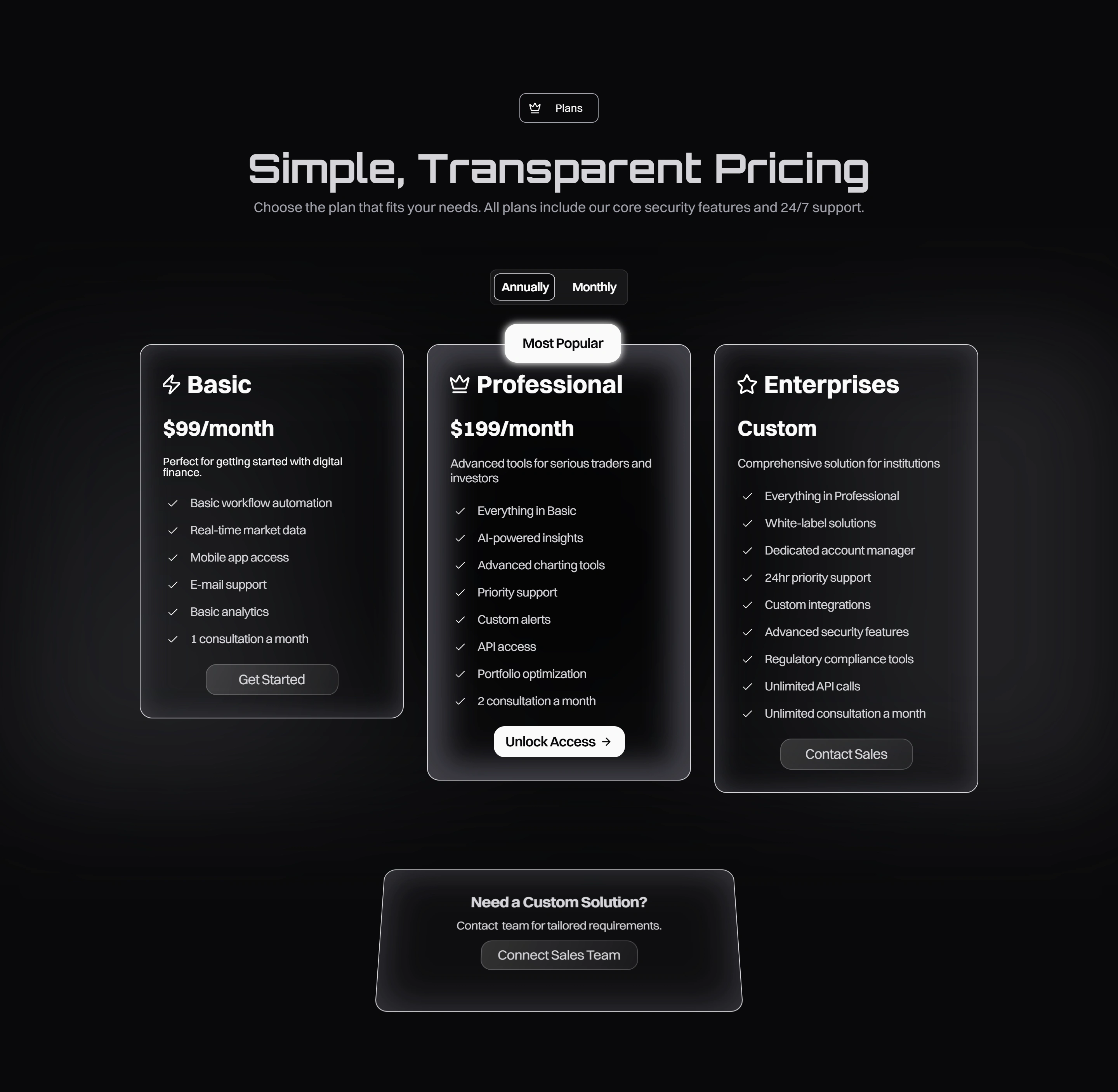 Simple Pricing with 3D like CTA