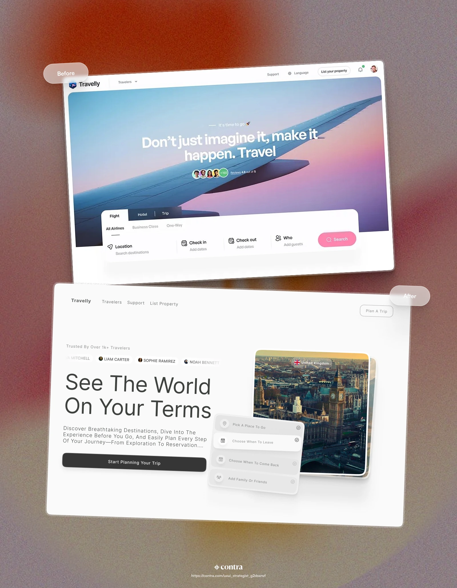 Travelly Website Redesign / Transformation