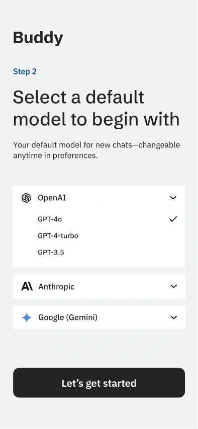 Default Model Onboarding