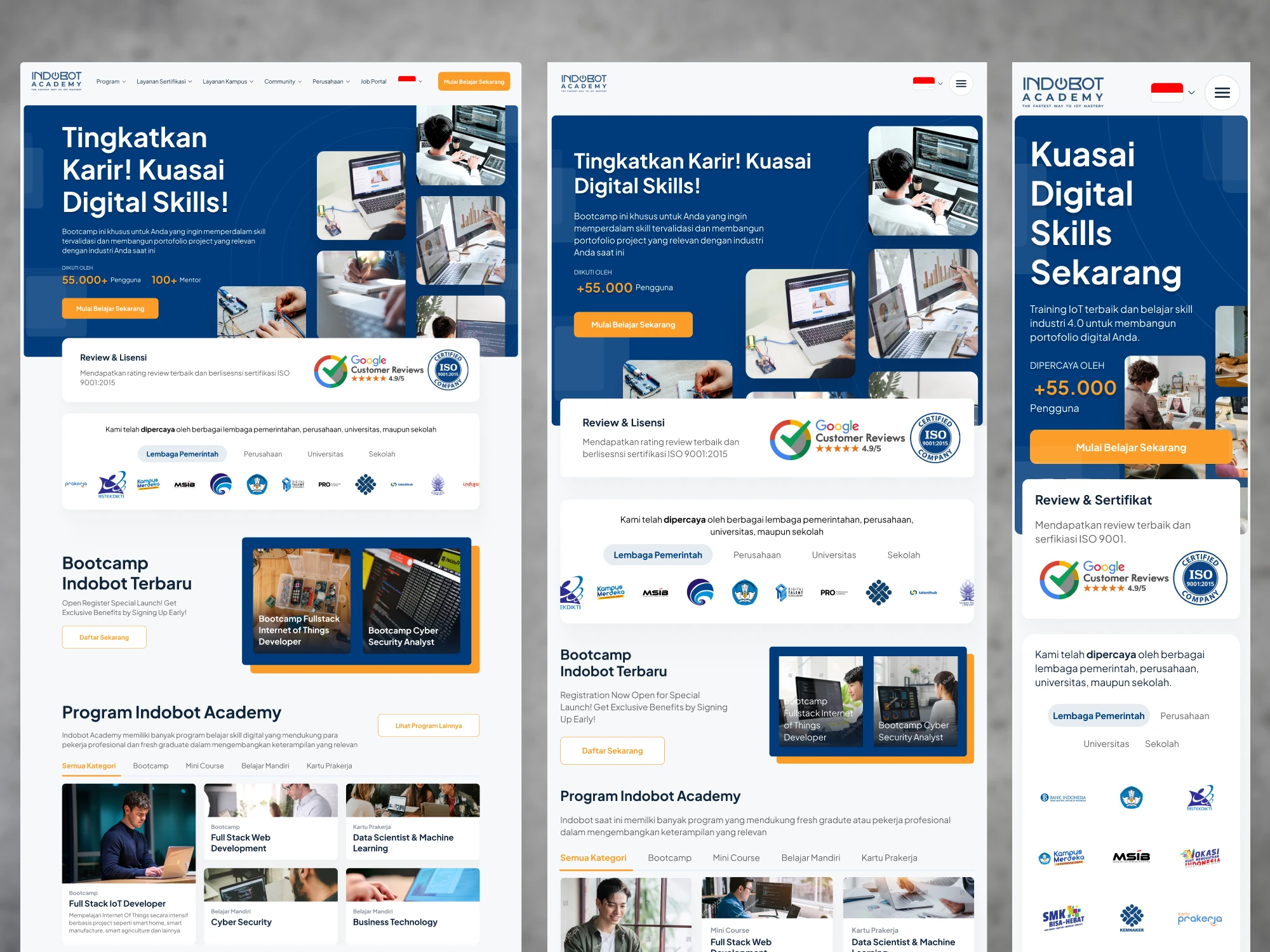 UI Design Indobot Academy Website