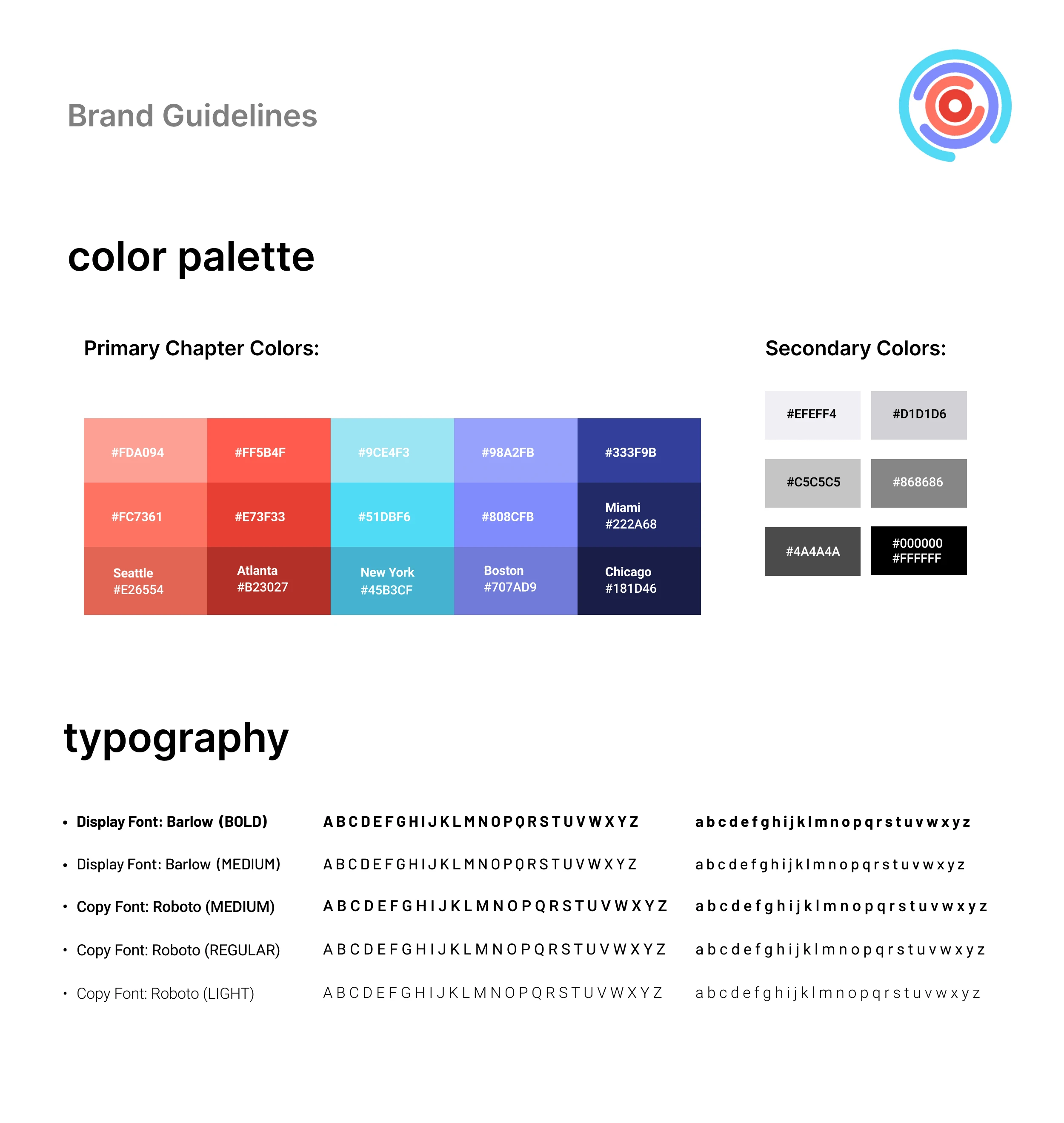 Main components from TechTogether's Branding Guidelines.
