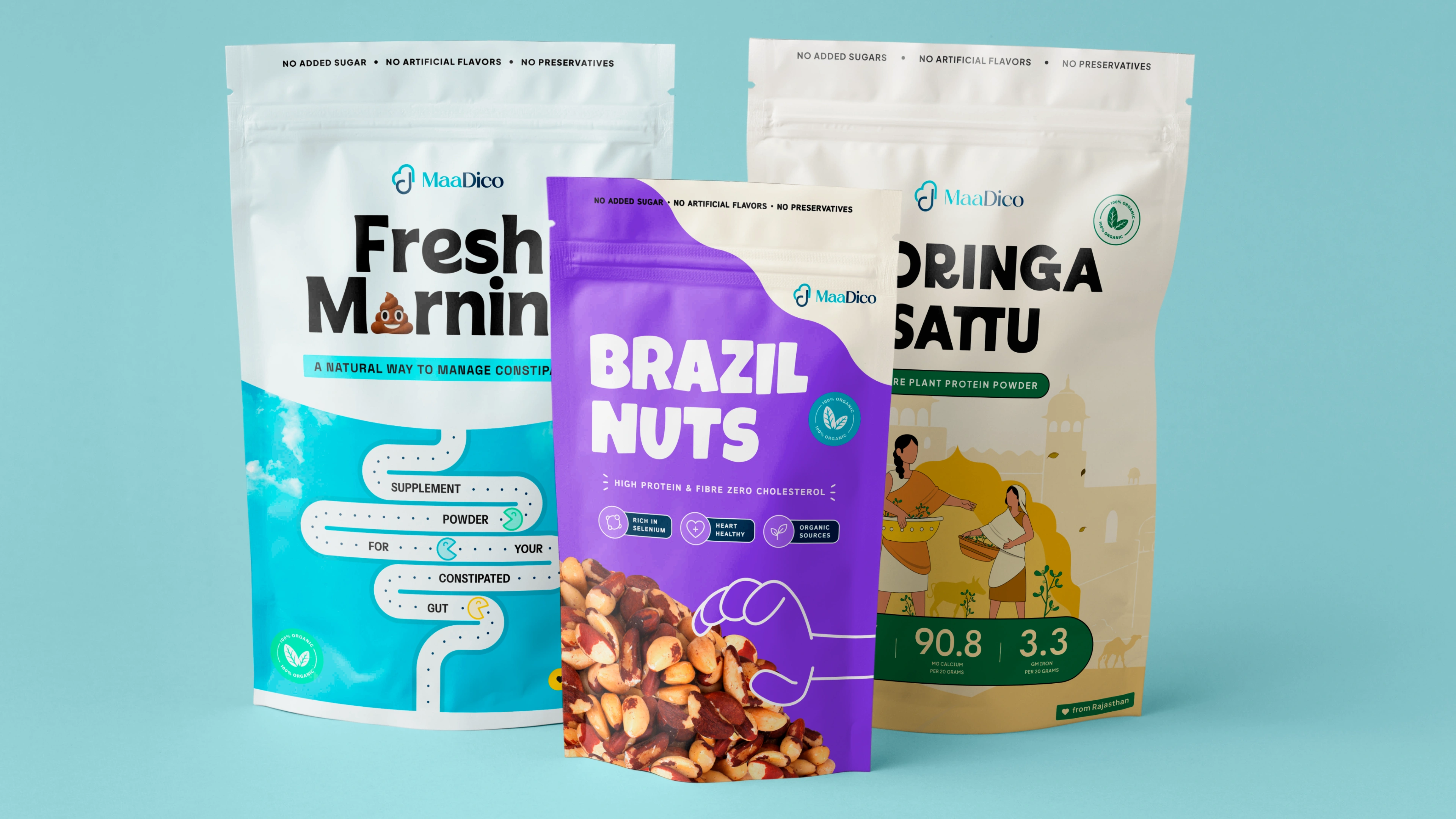 Brazil Nuts, Fresh Morning, Moringa Sattu