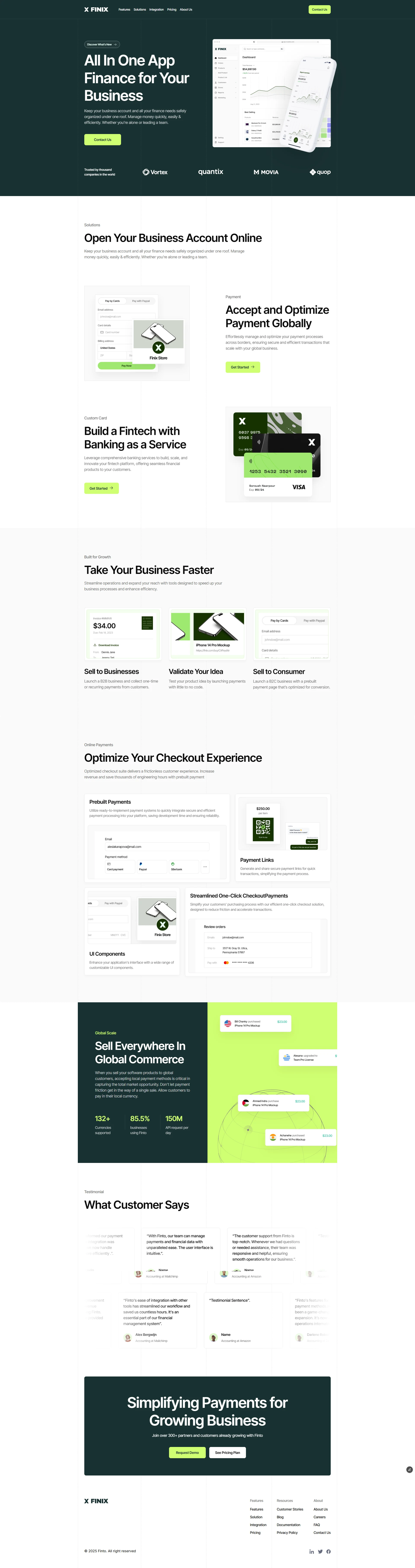 Finance application for businesses - Finix