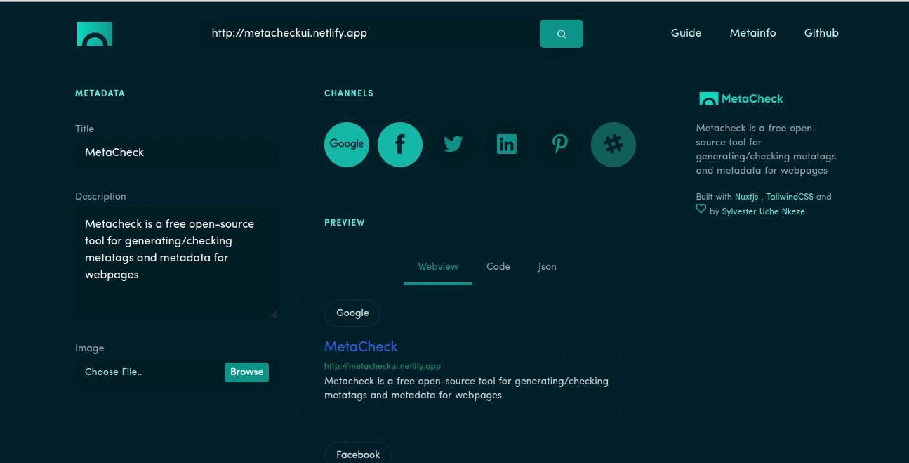 Metacheck inteface