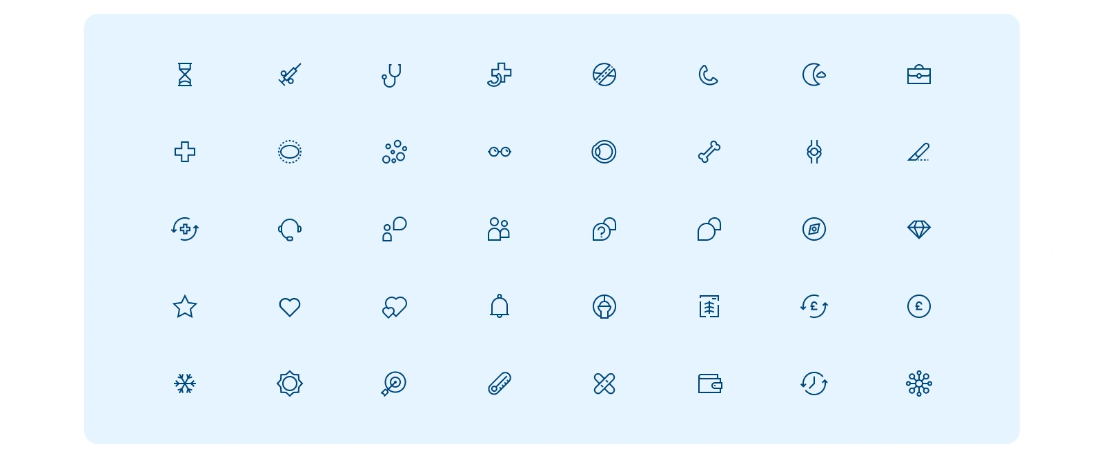 Custom-designed icon set