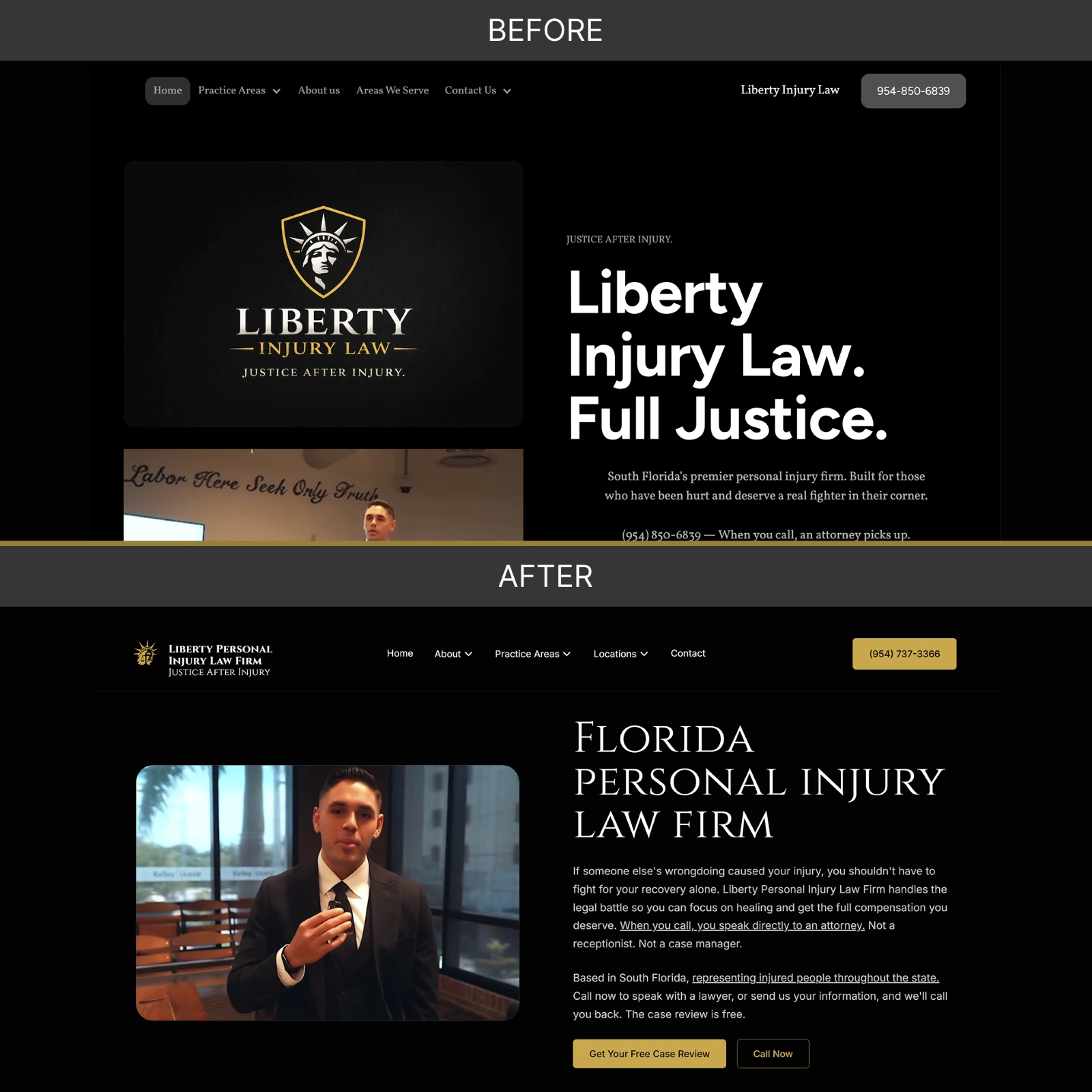 Liberty Personal Injury Law Firm website