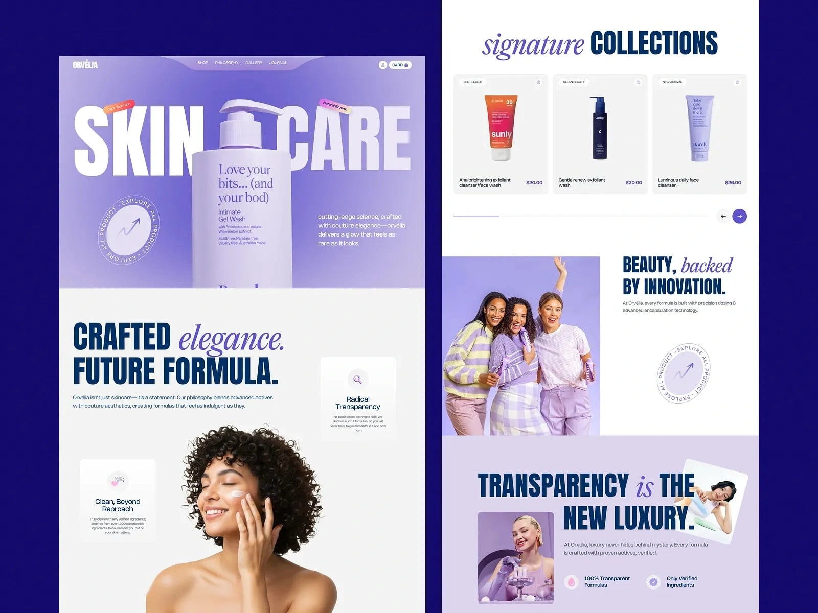 UI/UX Design for the Skin care company