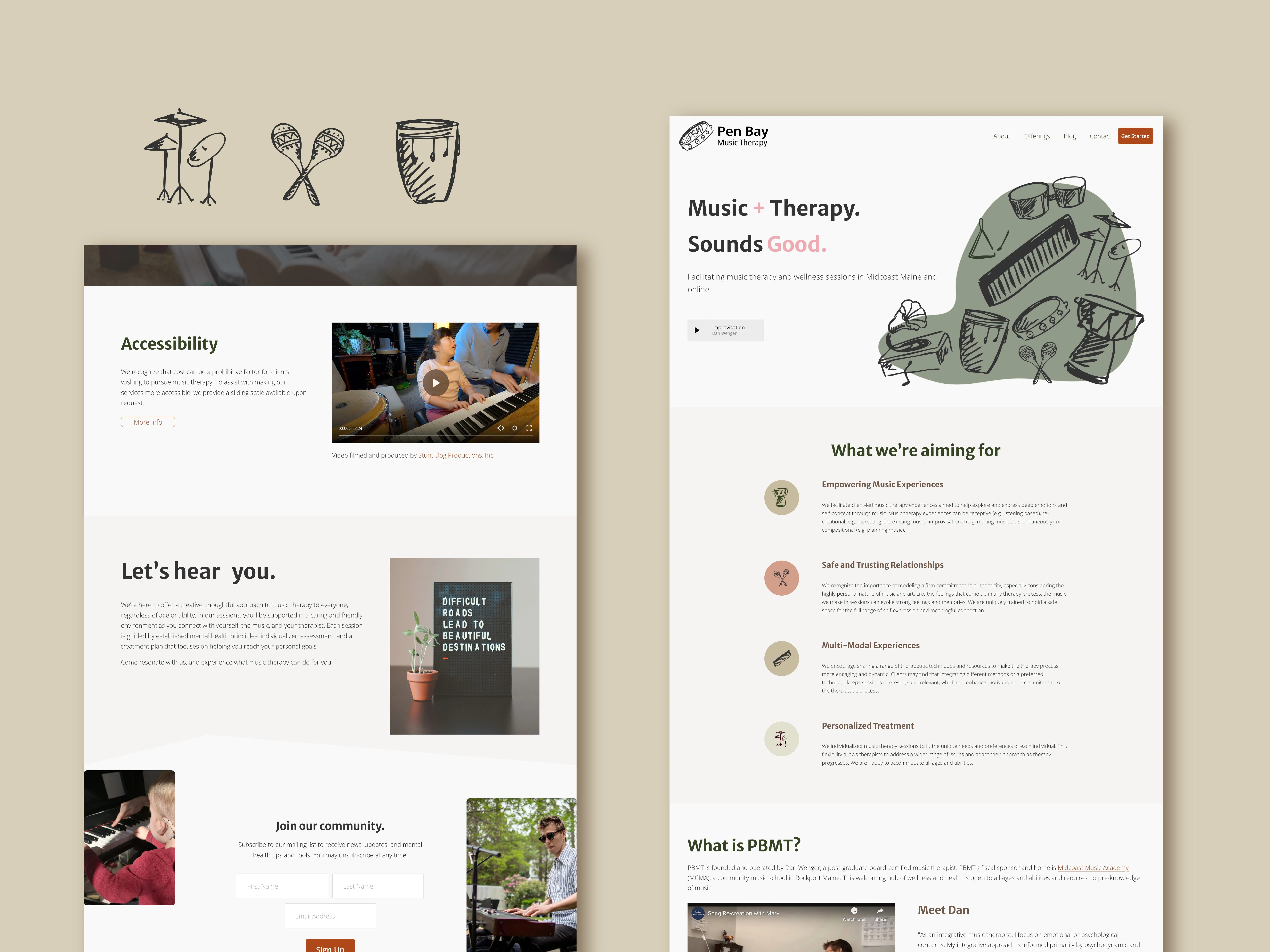 Redesigned website with illustrations