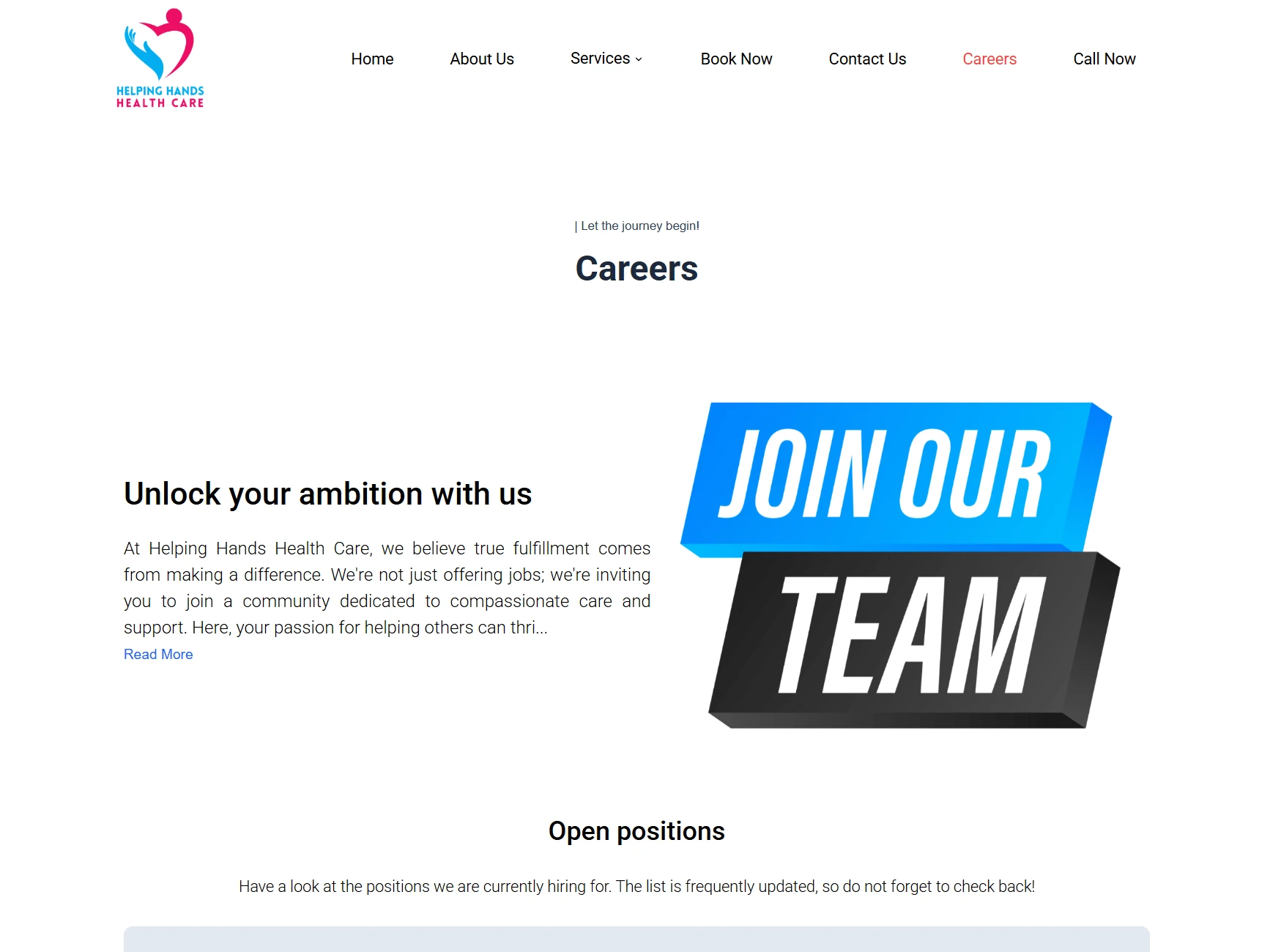 Careers Page - Copyright © 2025 - Helping Hands Health Care Ltd