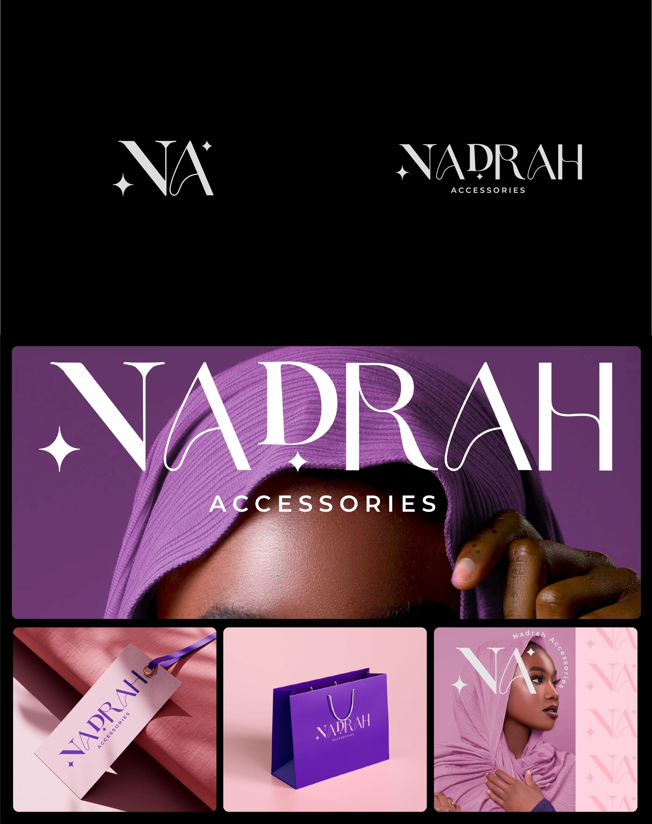 Branding for Nadrah Accessories, specializing in hijab sales.