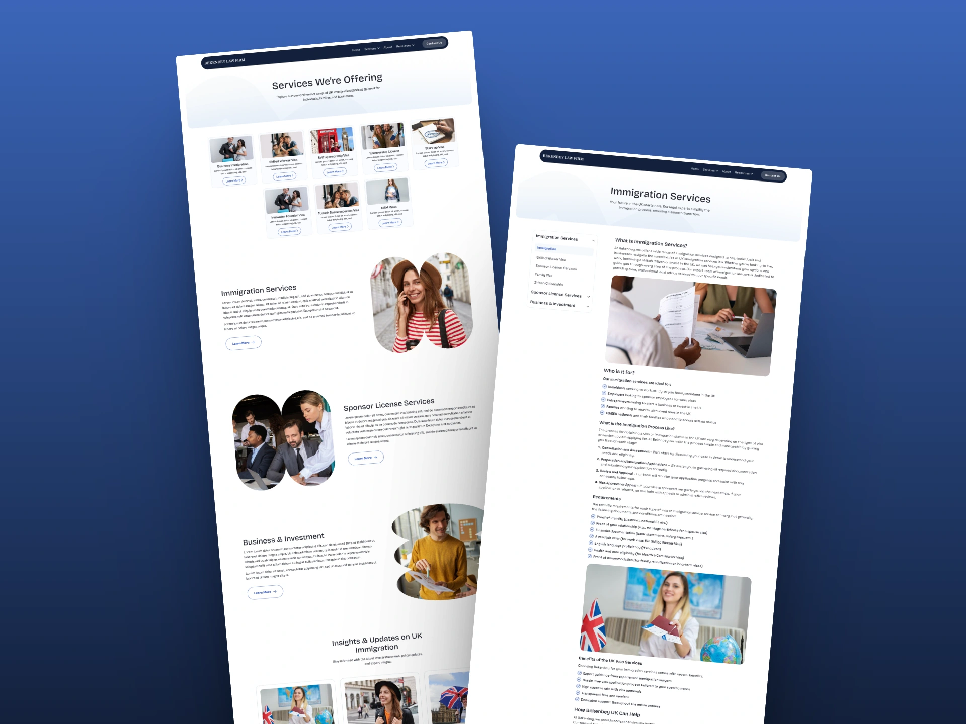 Service Index & Service Detail Pages