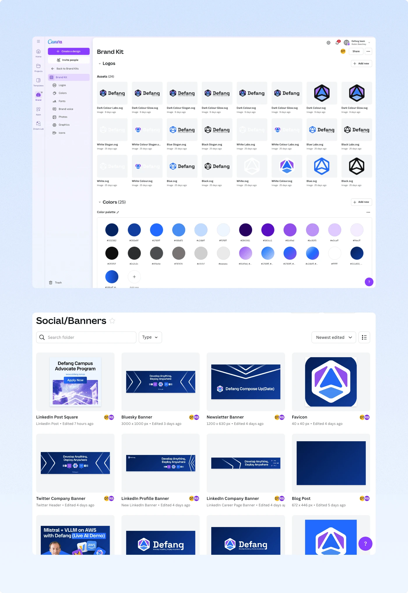 Assets Uploaded to Canva with Templates