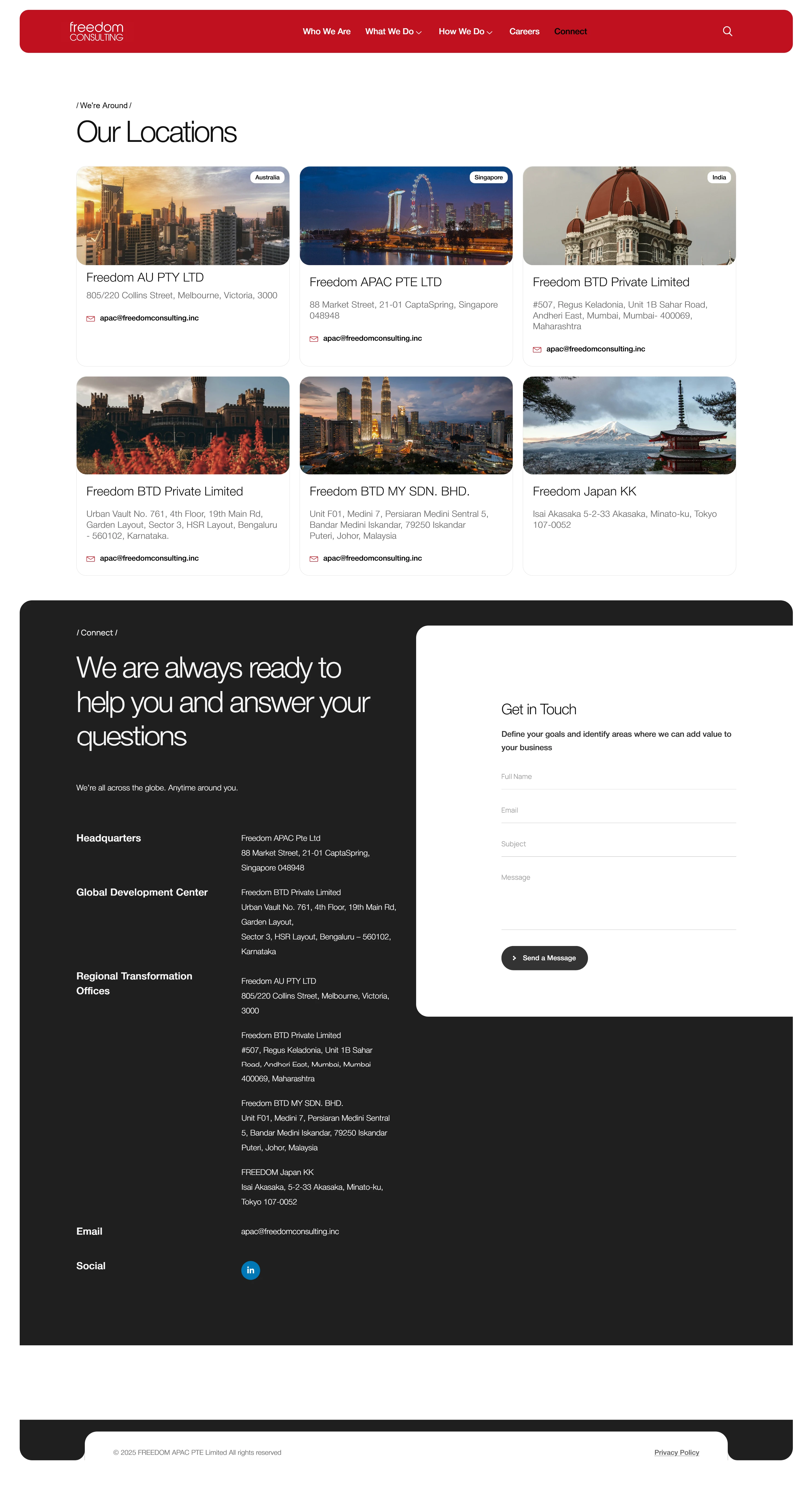 New Contact Page Design - FREEDOM Consulting Inc.