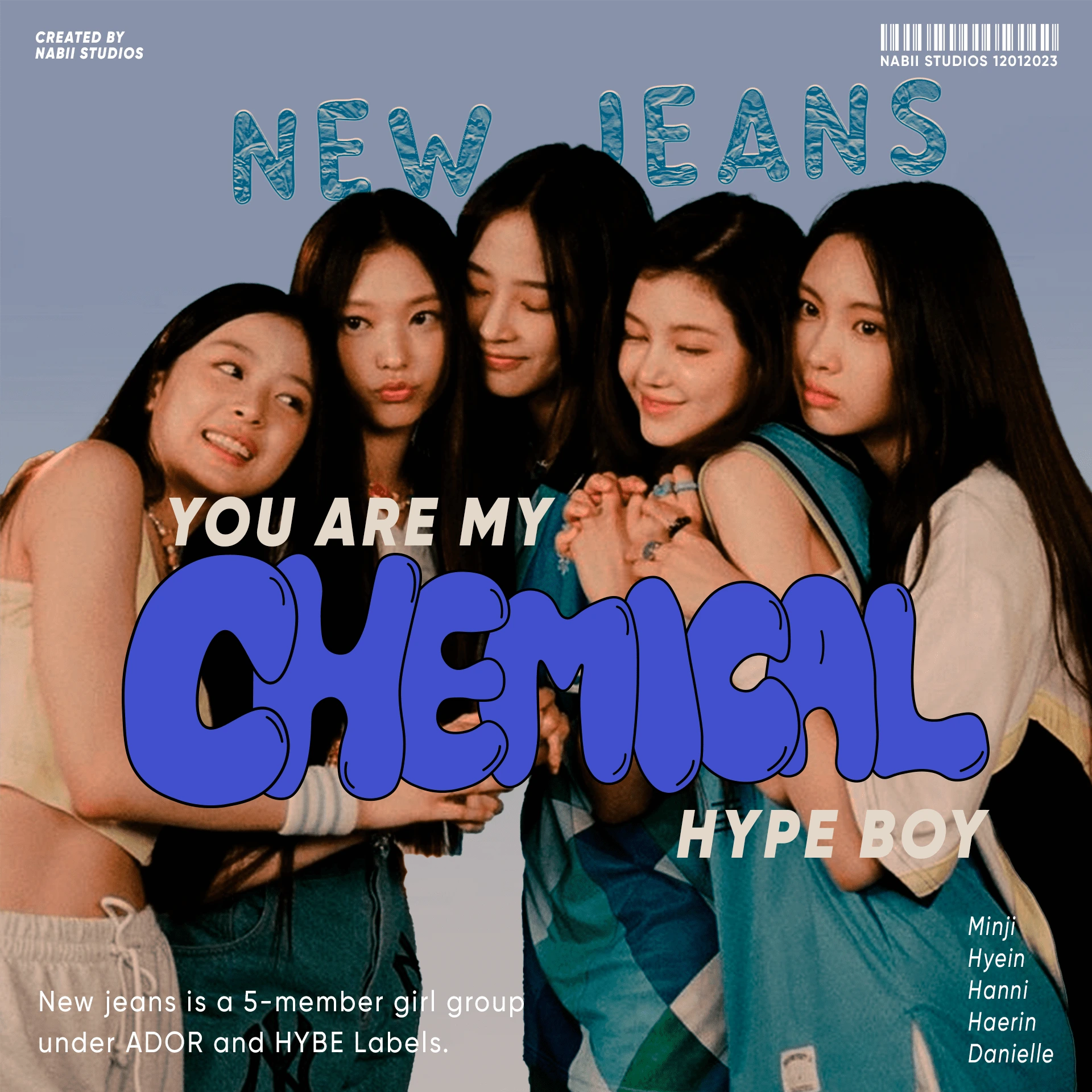 New Jeans poster with custom typography 