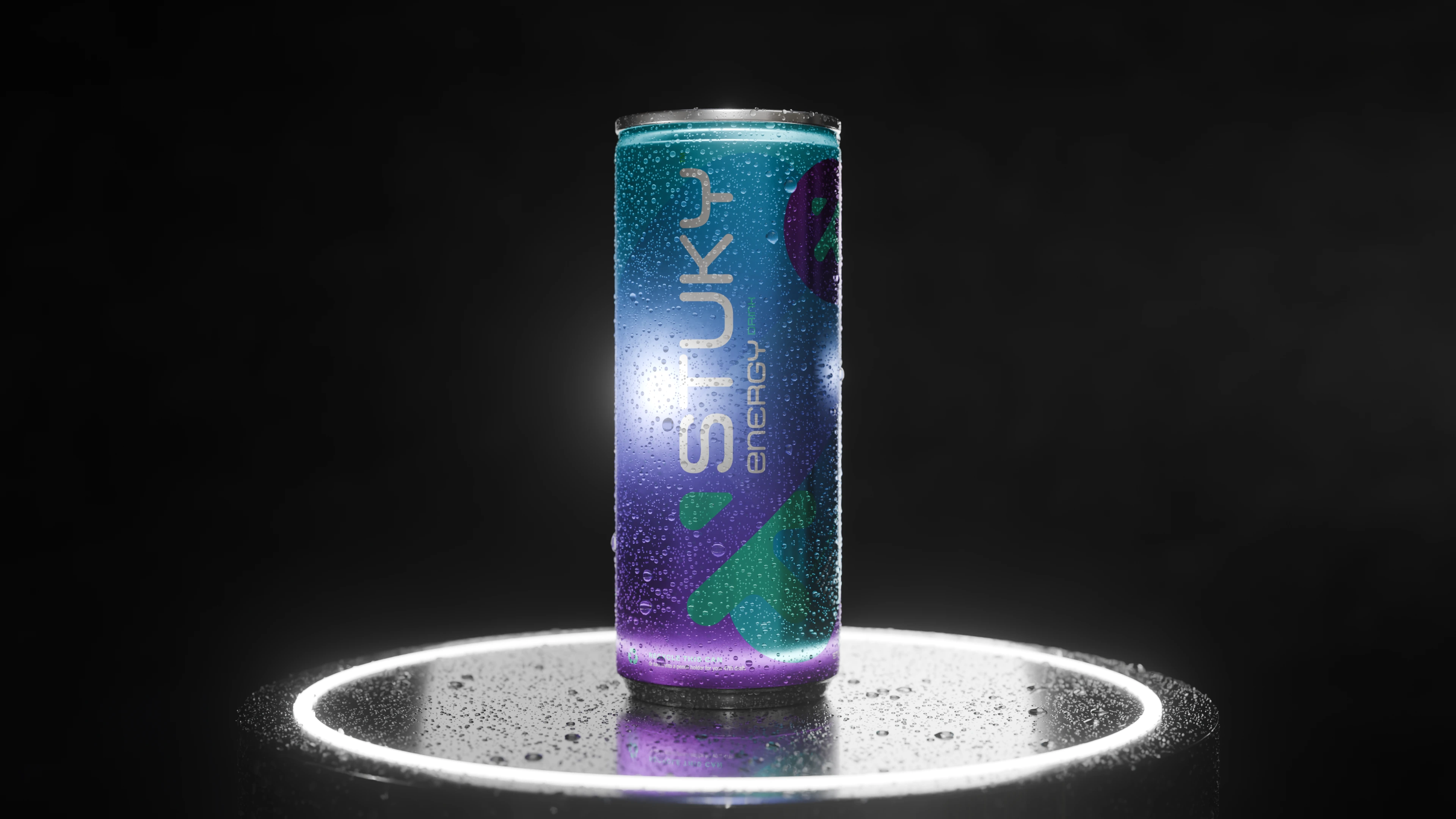 Stukt 3D Render Preview | Energy Drink | Purple Blue