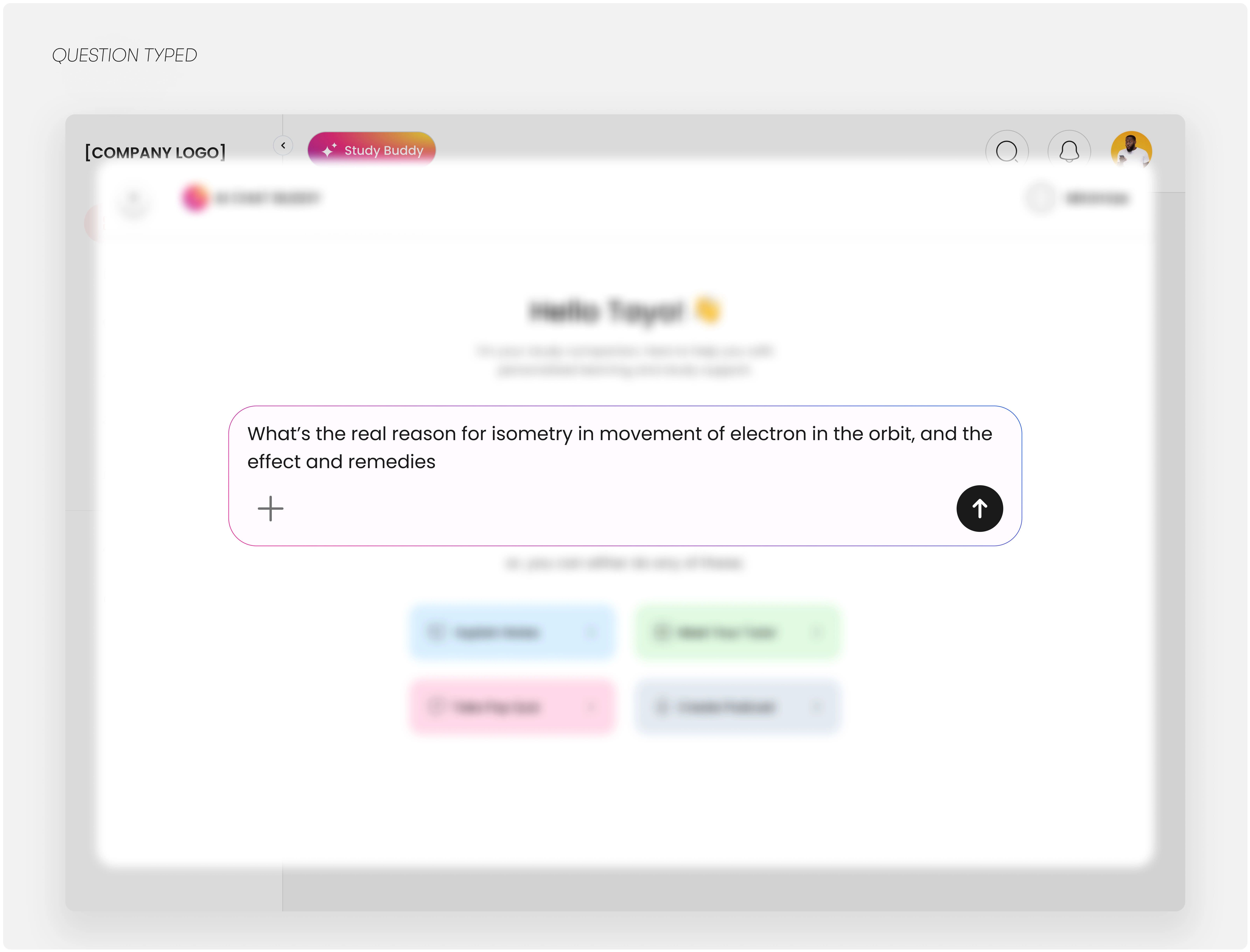 User Typing a Question
