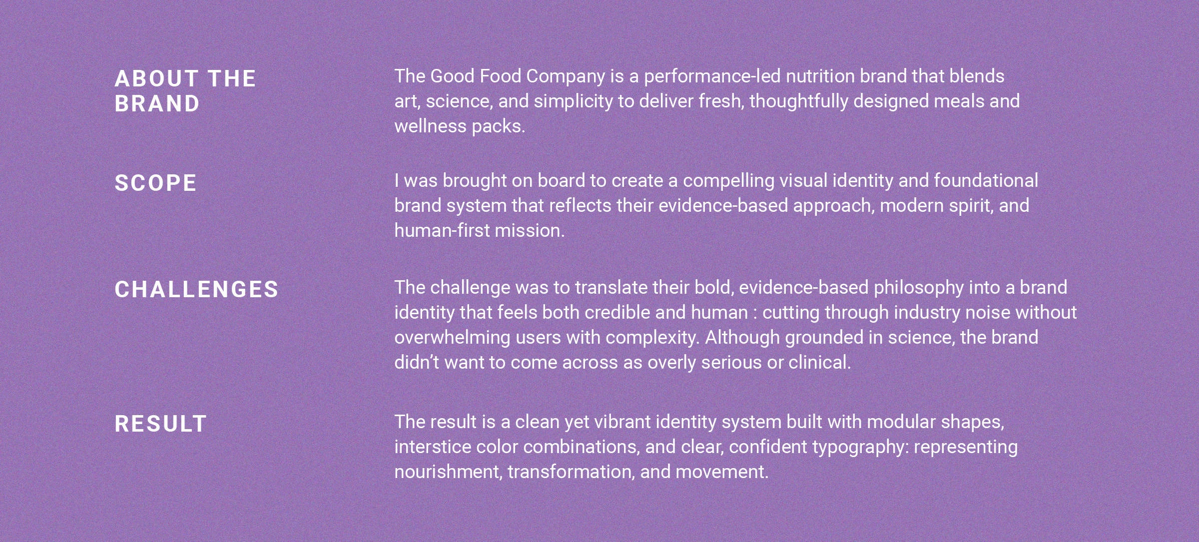 About the Brand | Scope | Challenges | Result
