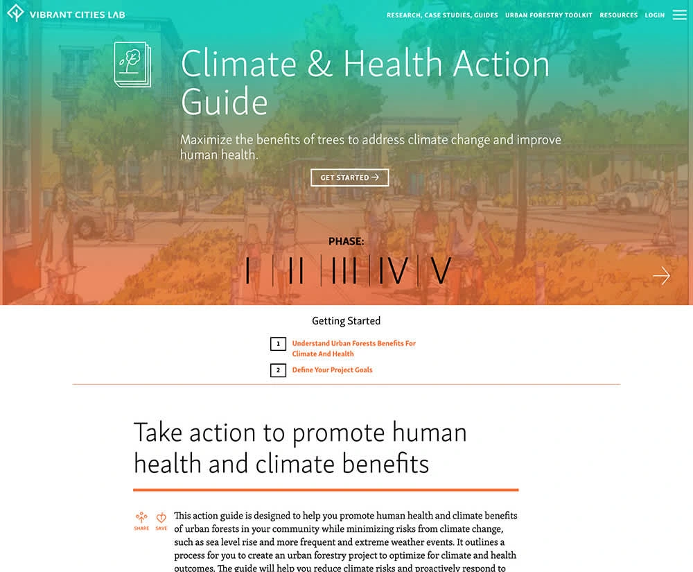 Detail page for the multi-part Climate & Health Action Guide