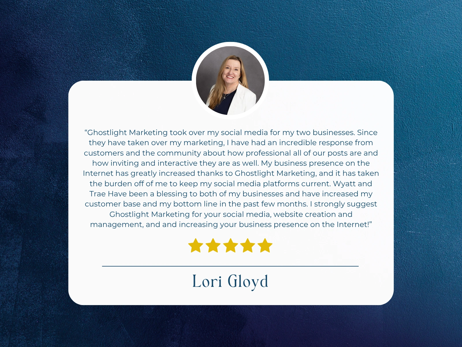 Testimonial, Lori Gloyd