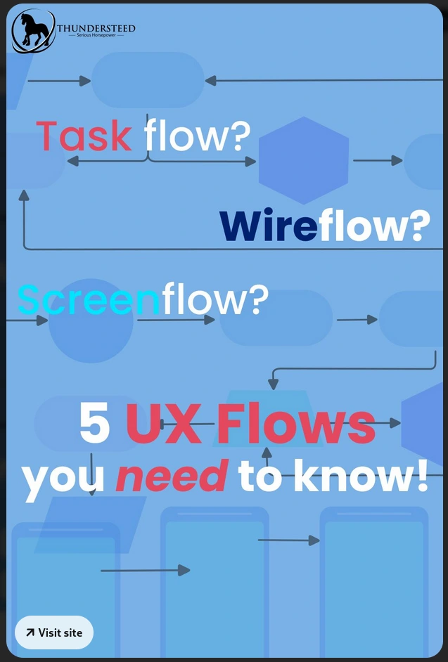Pin for a blog post about 5 different types of UX flows