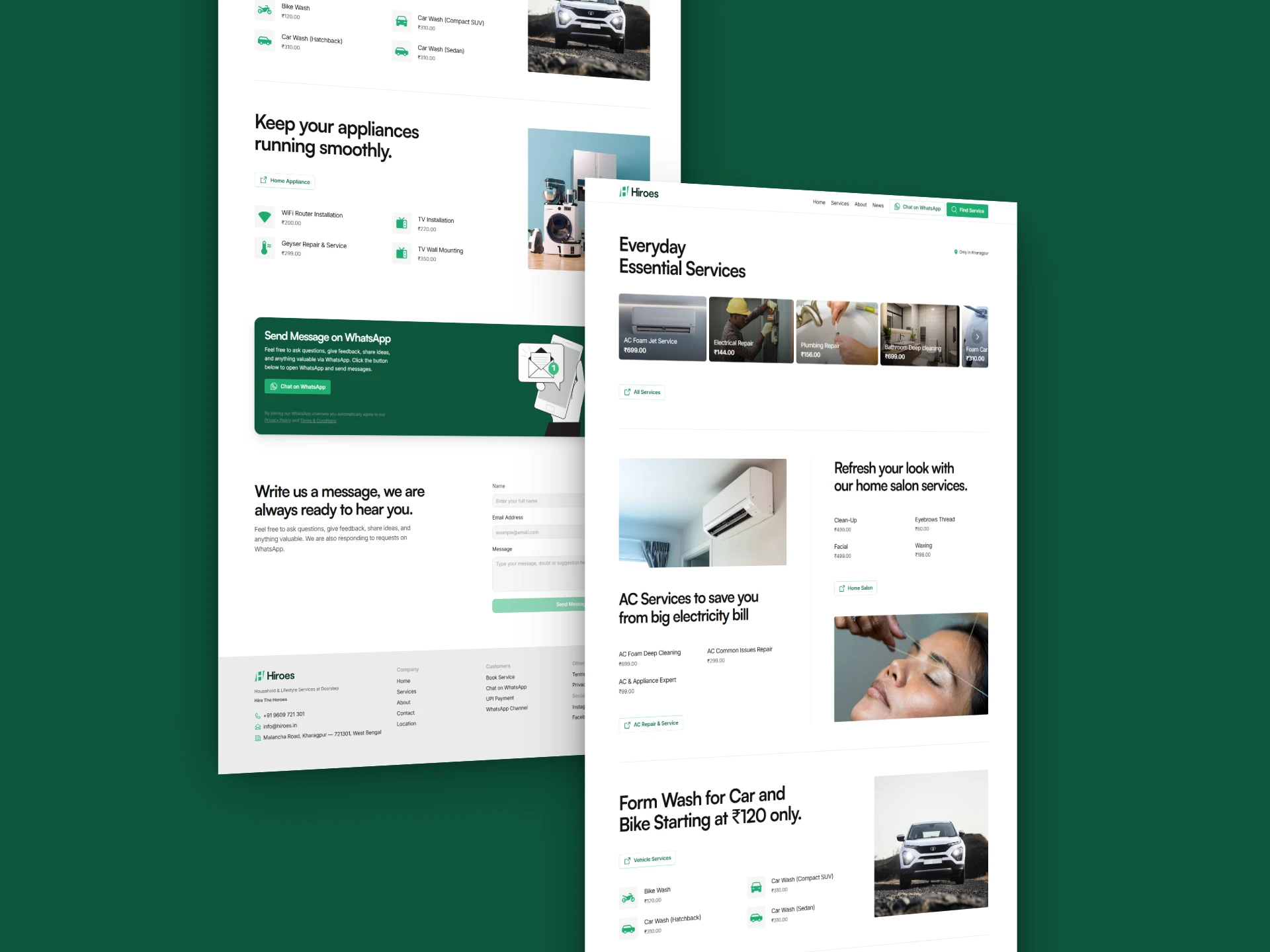 Presentation of homepage mockup version 2 desktop