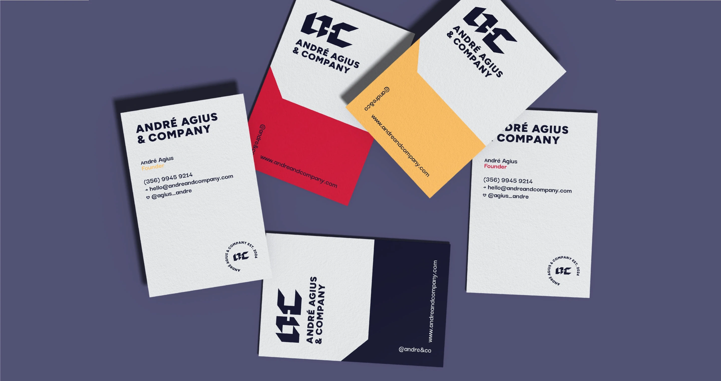 Business card design for André Agius + Company