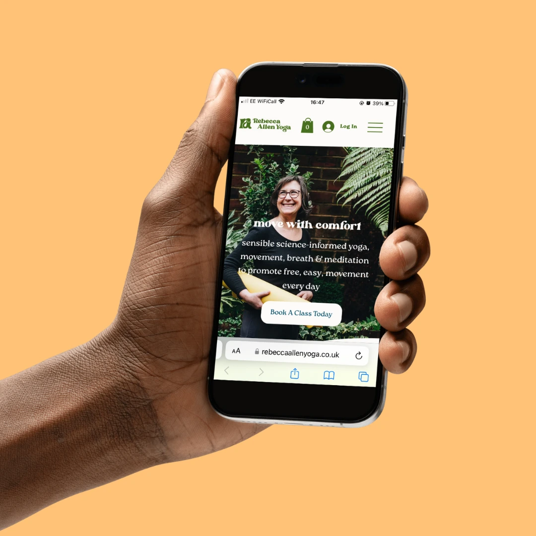 Fully optimised mobile website, complete with video libraries for Rebecca's memberships