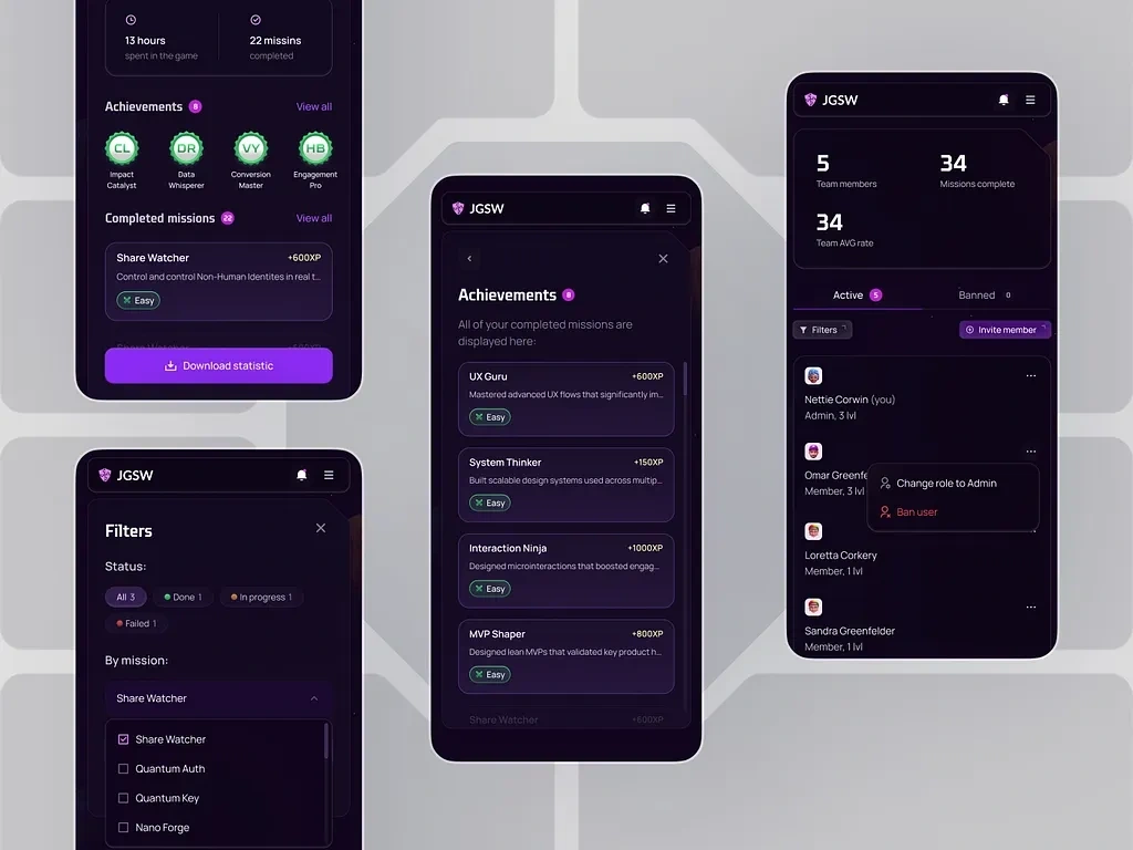 Mobile App View of the Platform