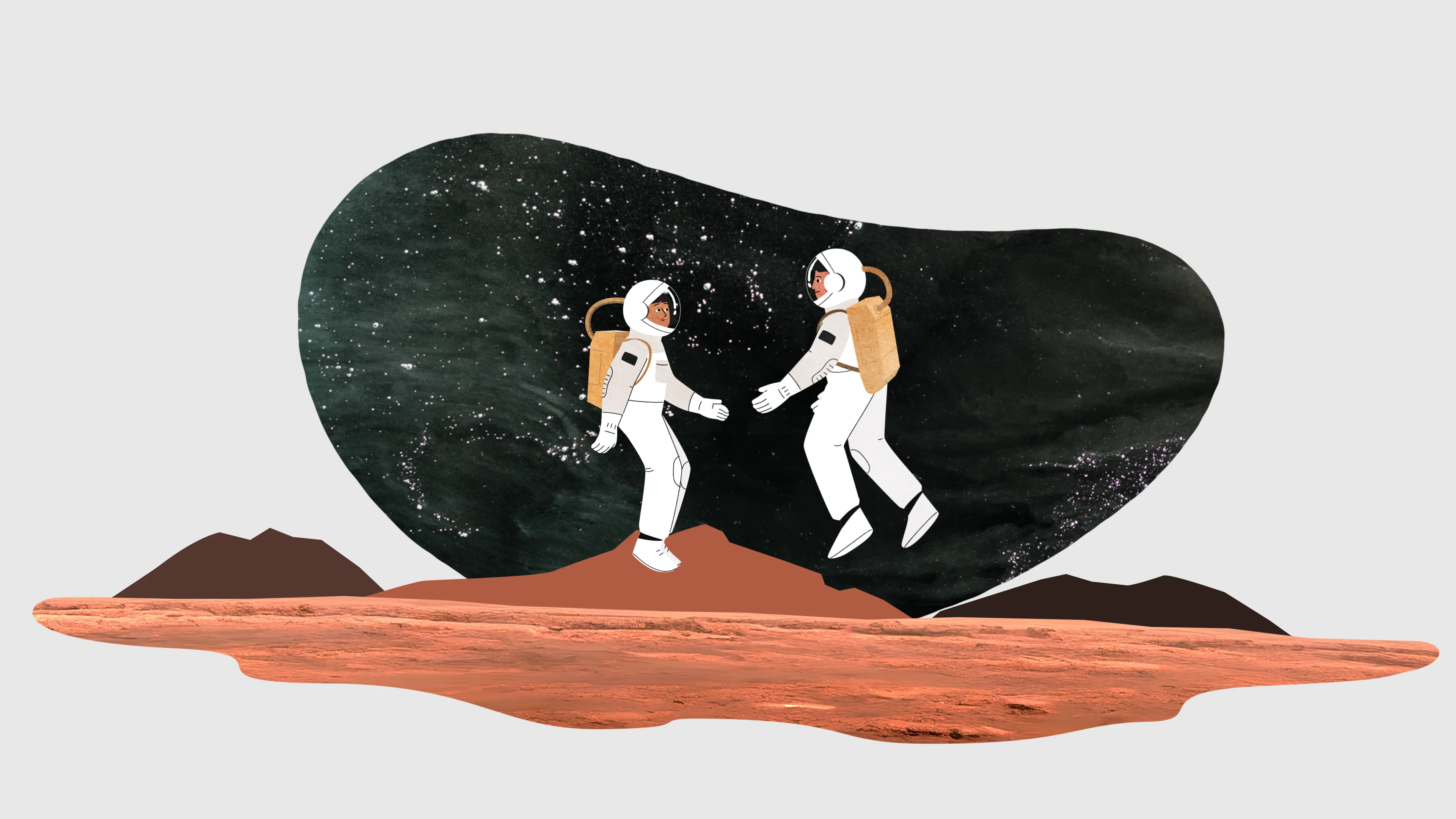 SNF Dialogues - To infinity and beyond: Space Travel, Mars and Ethics / Illustration, animation, art direction by Alexia Barakou