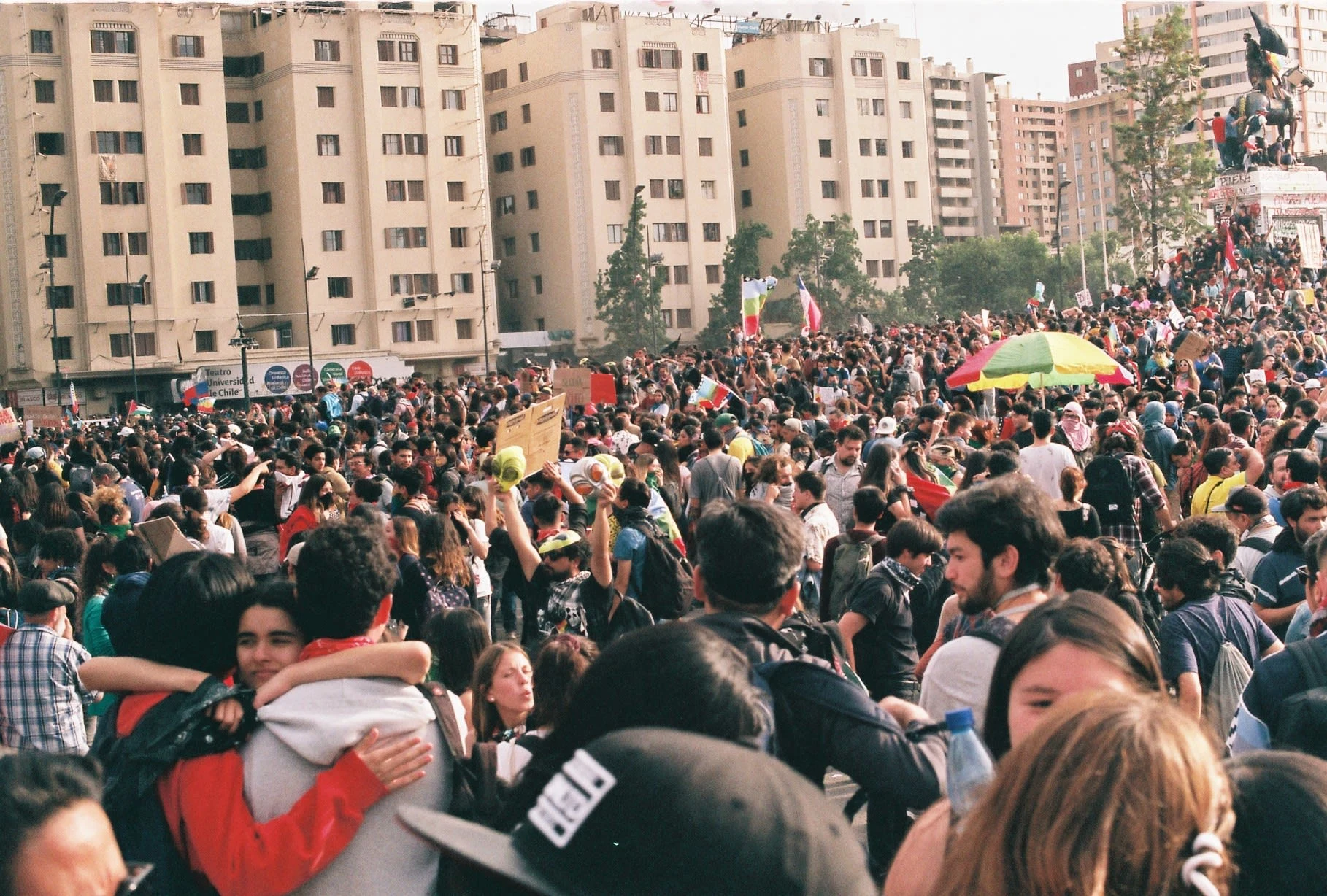 The hug. Santiago, Chile. October, 2019. 